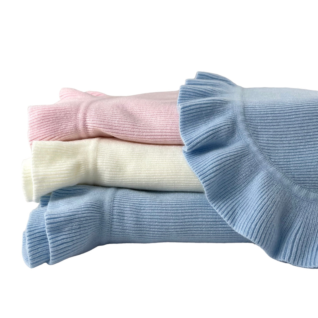A Soft Idea Cashmere-Like Acrylic Jersey Knit Ruffle Blanket