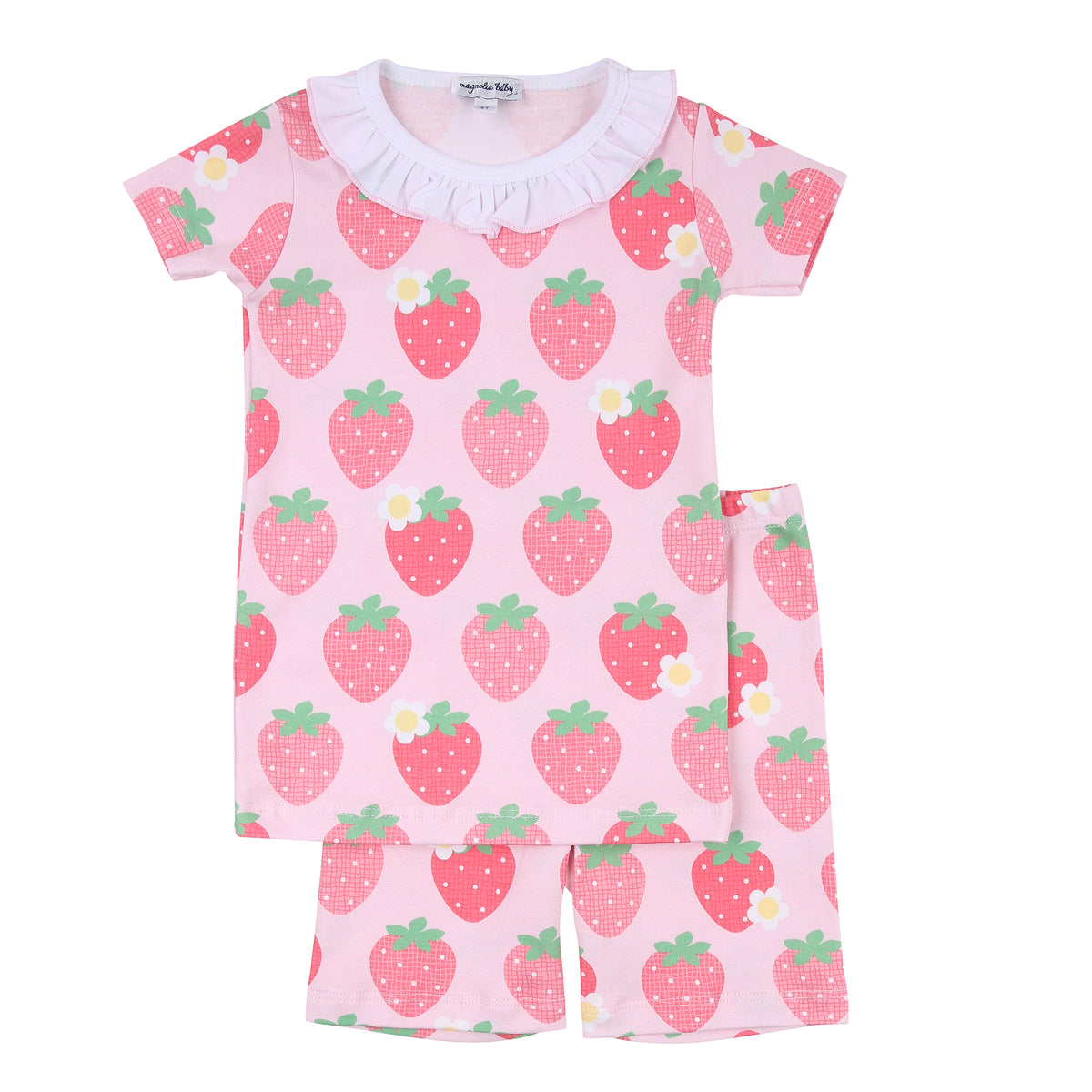 Magnolia Baby Berry Sweet Ruffle Short Pajamas