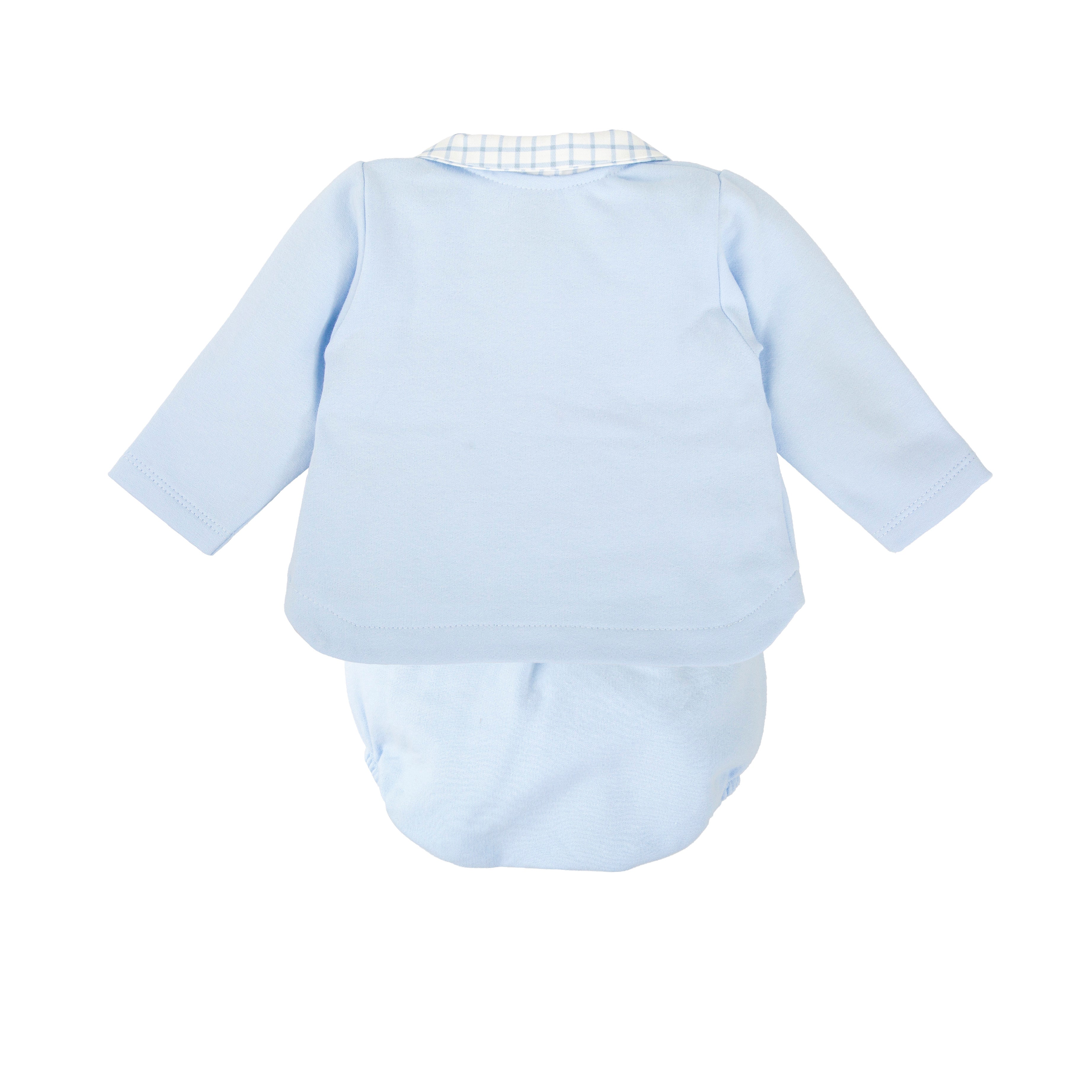 Babidu Blue Cotton Diaper Set with Checks