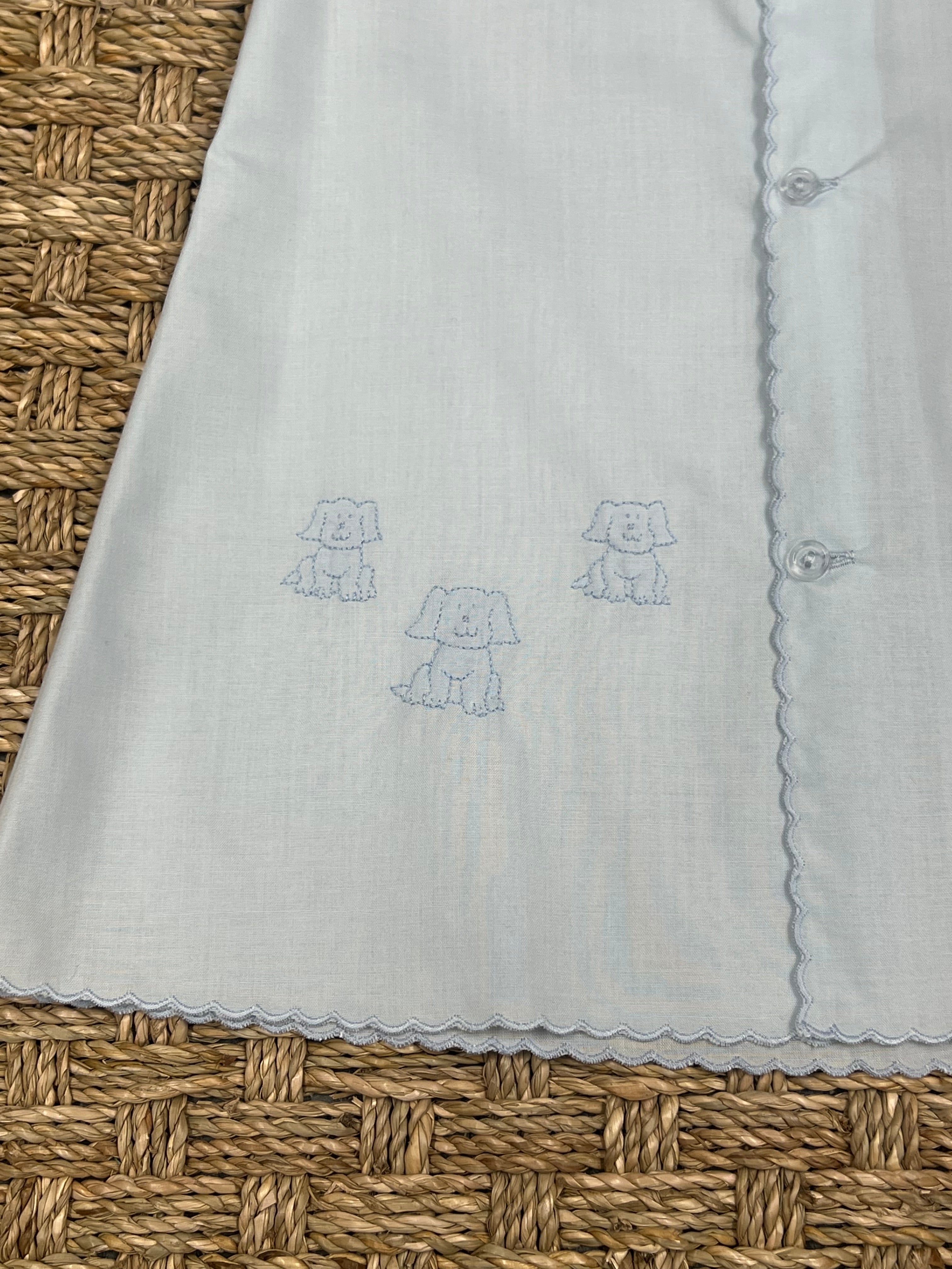 Auraluz Blue Daygown with Puppy Embroidery