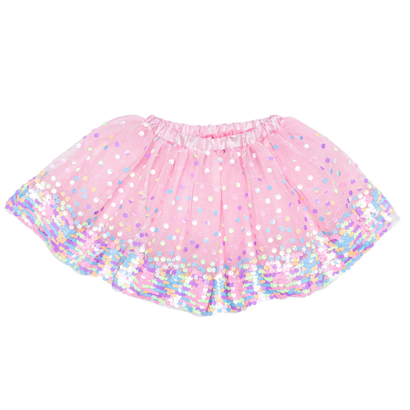 Creative Education Party Fun Sequins Skirt, Pink/Neon