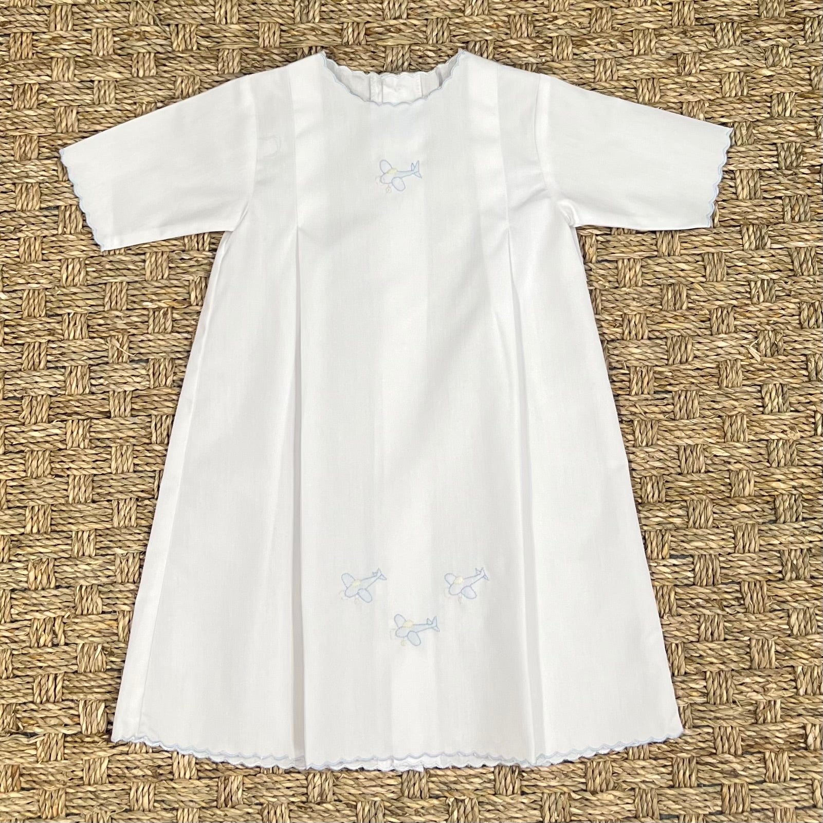 Auraluz Daygown with Blue Plane Embroidery