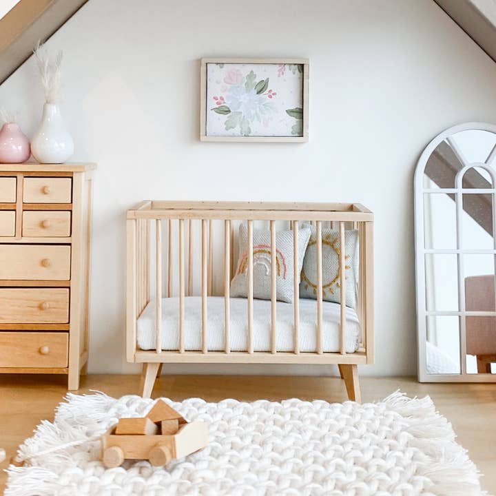 Macy Mae Dollhouse Nursery Crib & Mattress