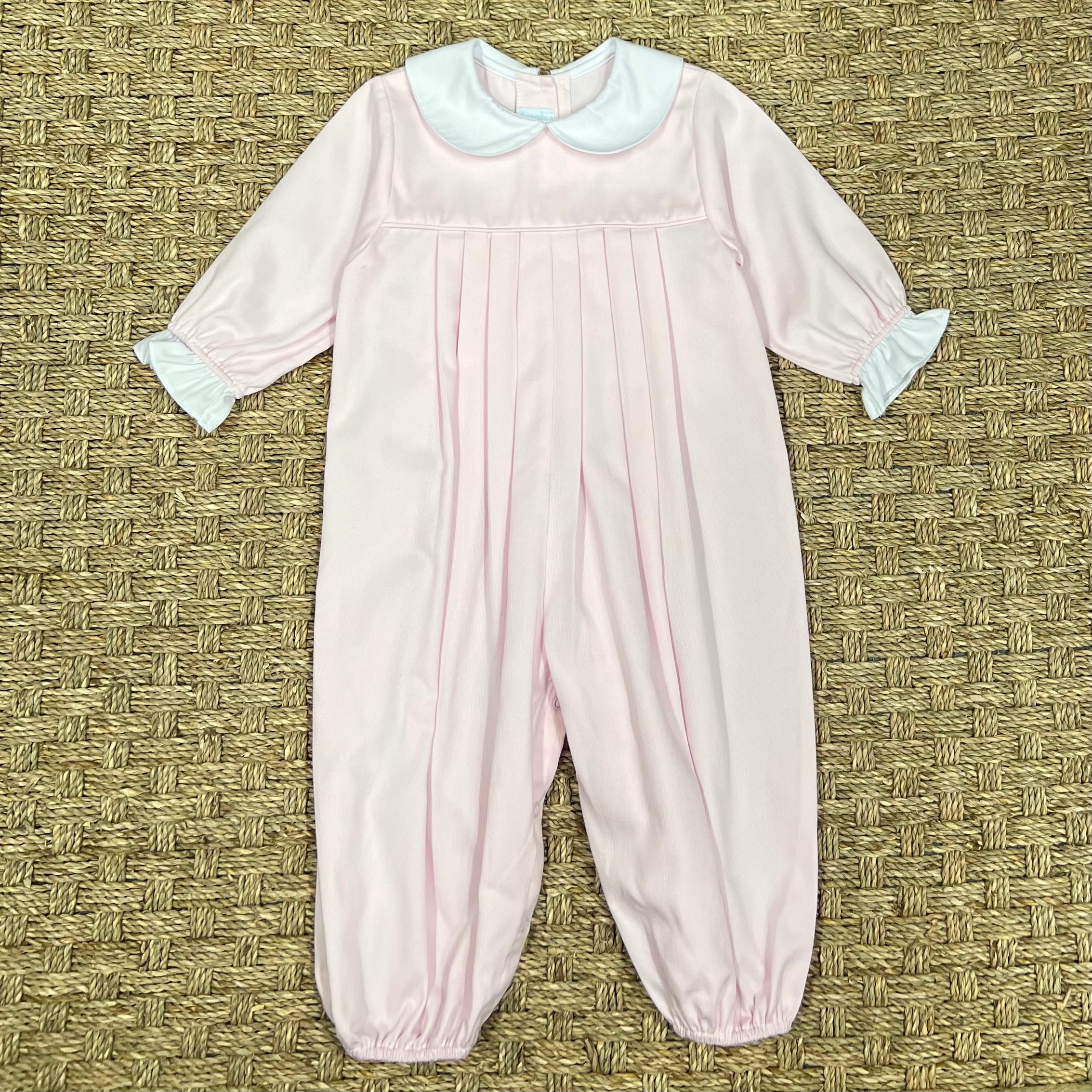 Auraluz Pink Pique Longall with White Trim