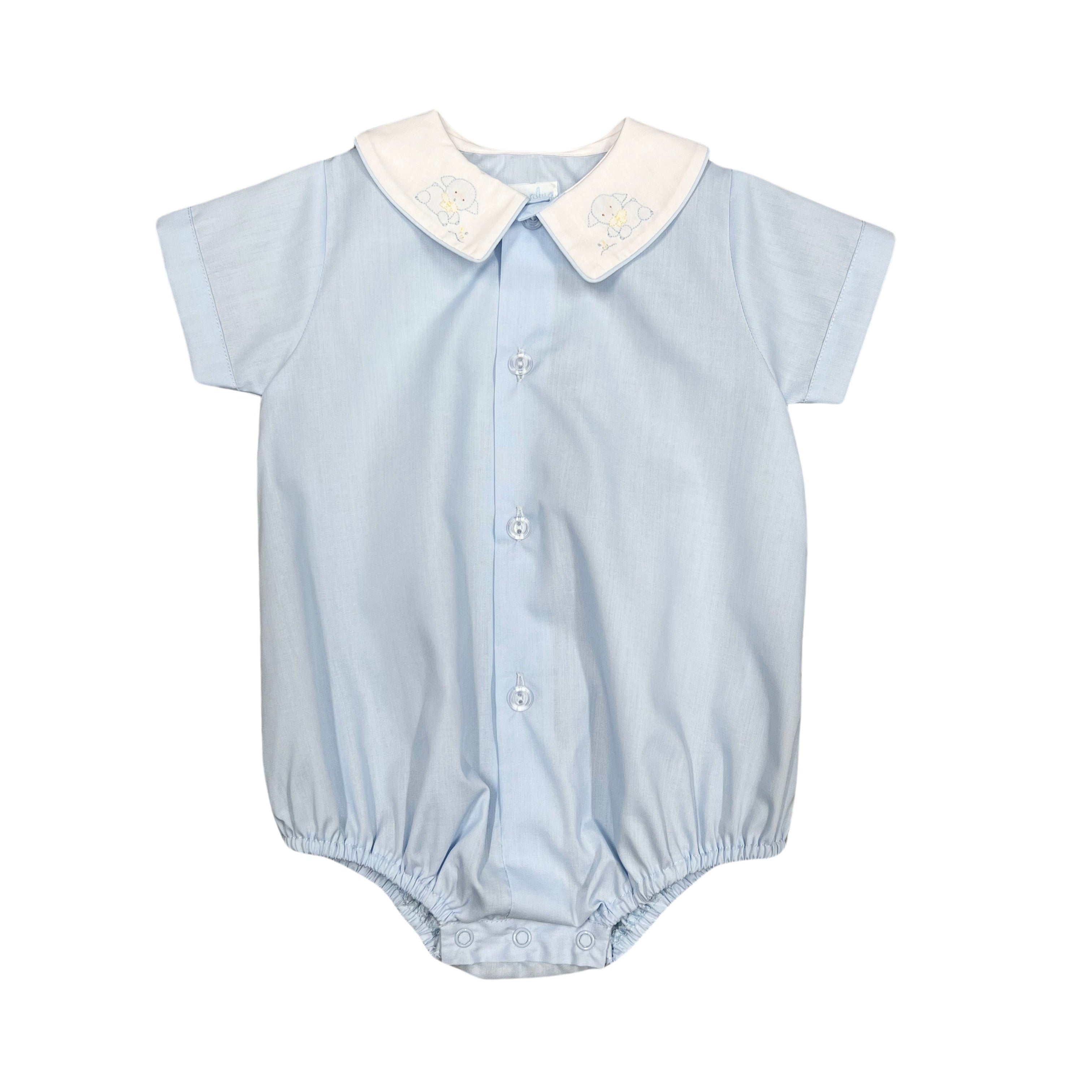 Auraluz Blue Bubble with Tiny Lamb Embroidery on Collar