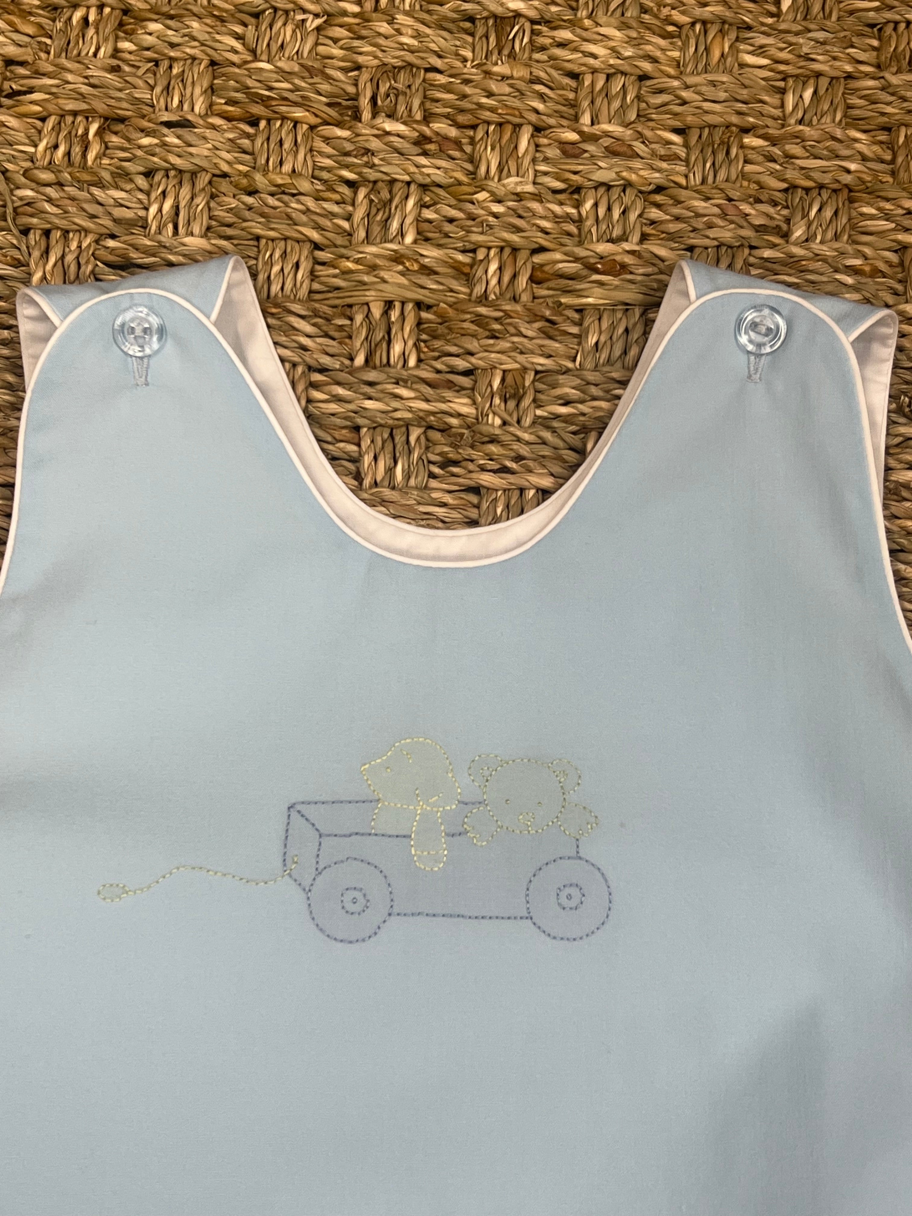 Auraluz Sleeveless Bubble, Blue with Wagon and Puppy