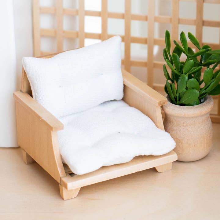 Macy Mae Dollhouse Patio Chair & Tufted Cushions