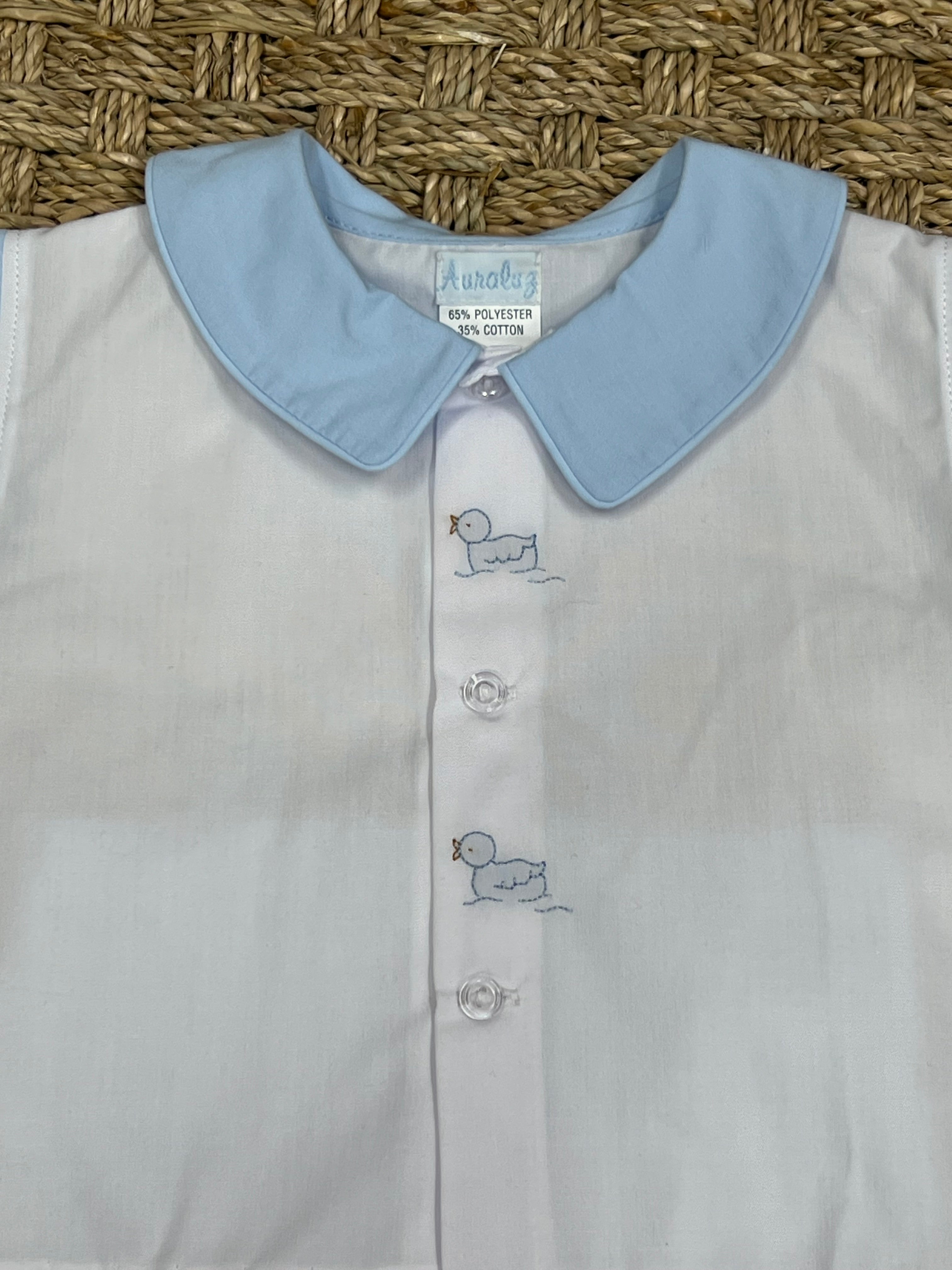 Auraluz Blue Diaper Set with Duck Embroidery