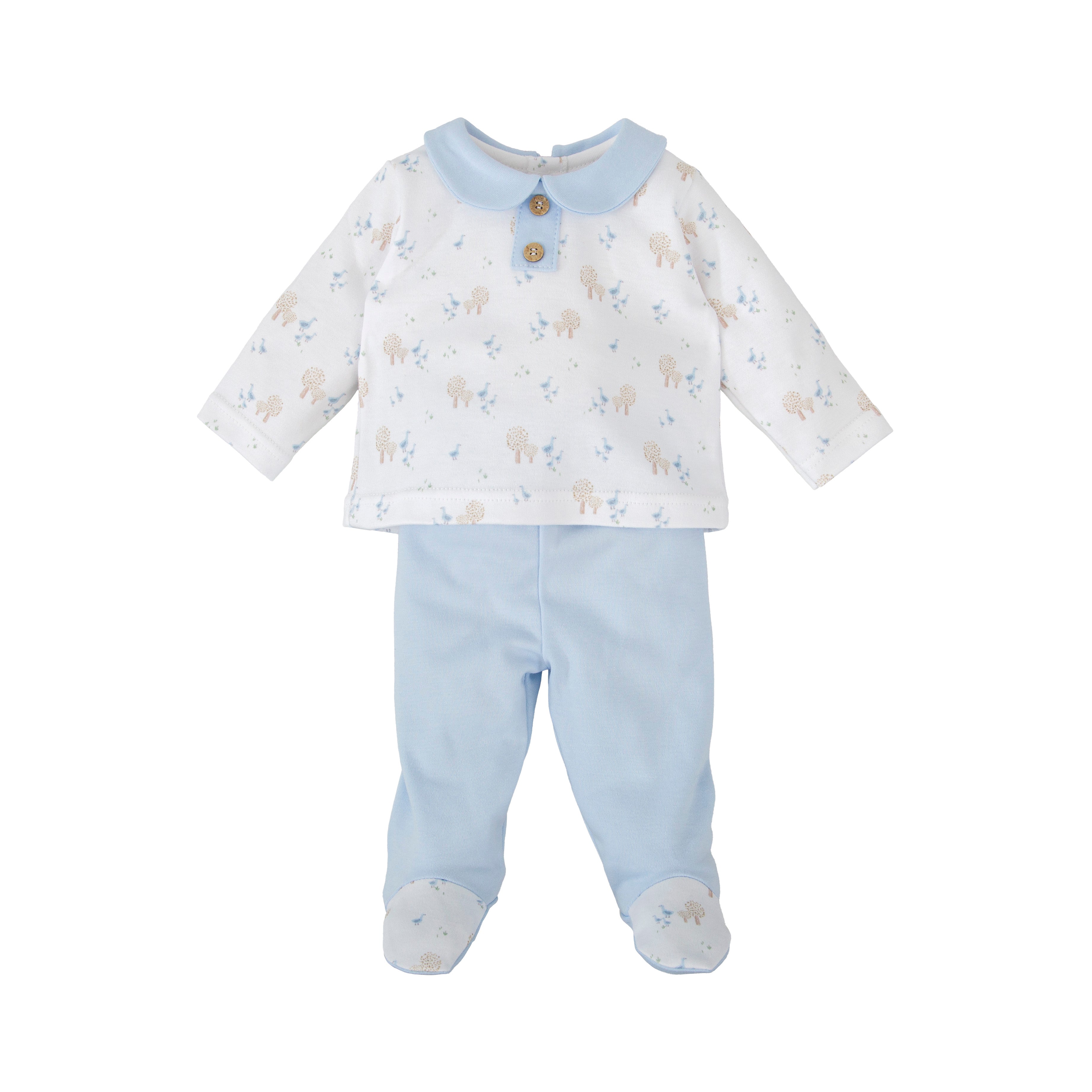Babidu Duck Print Knitted 2 Piece Babygrow
