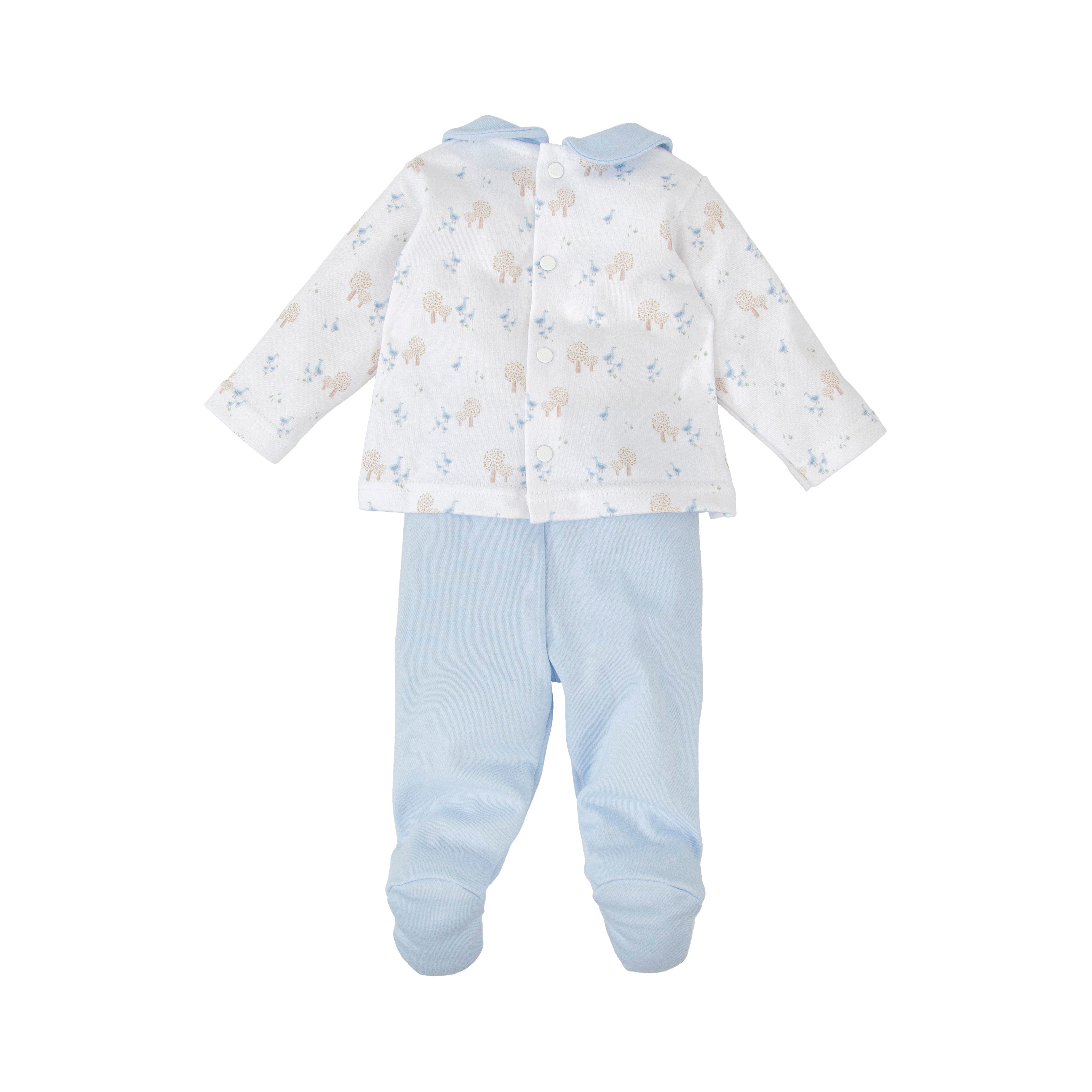 Babidu Duck Print Knitted 2 Piece Babygrow