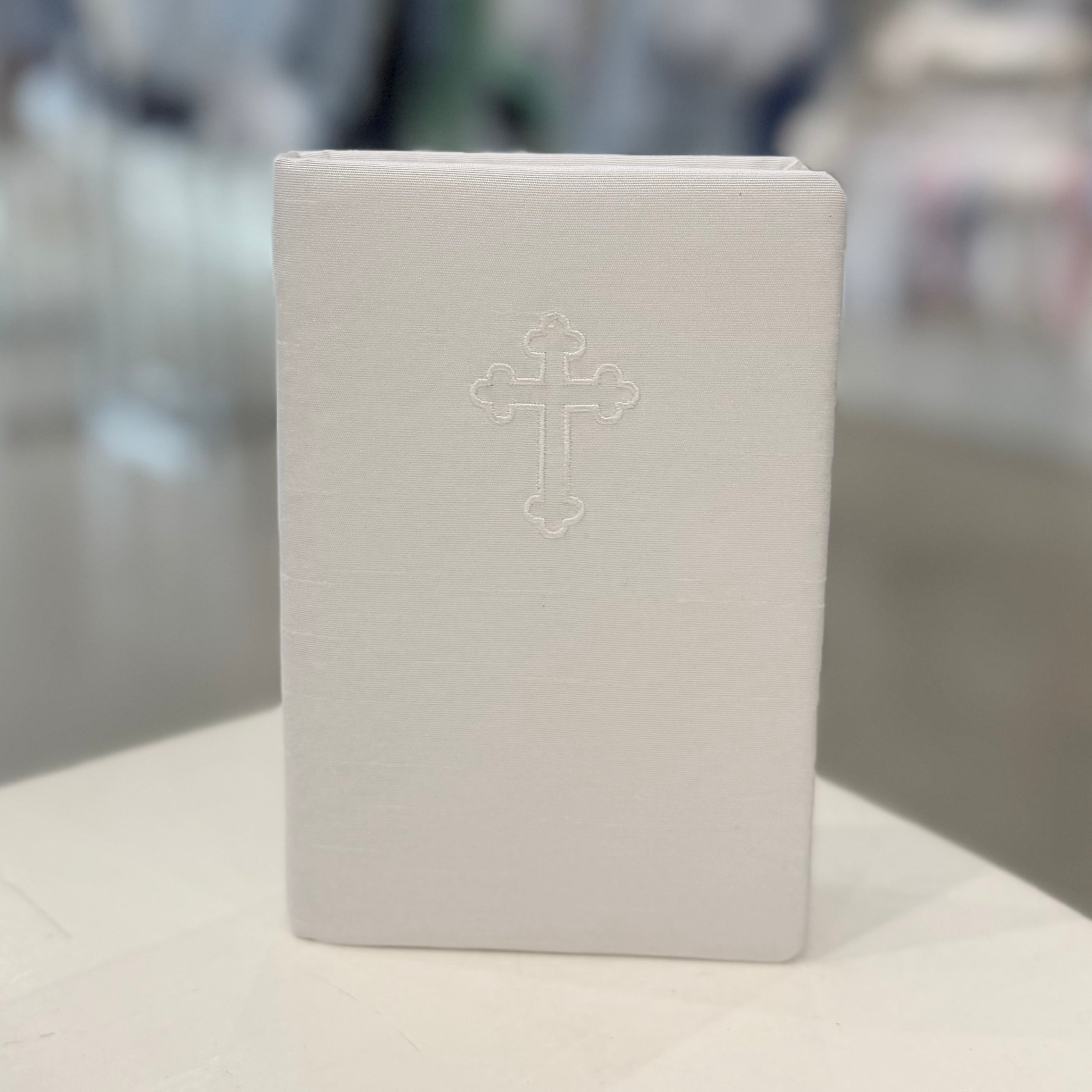Marcela Baby's First Bible in Shantung with Cross