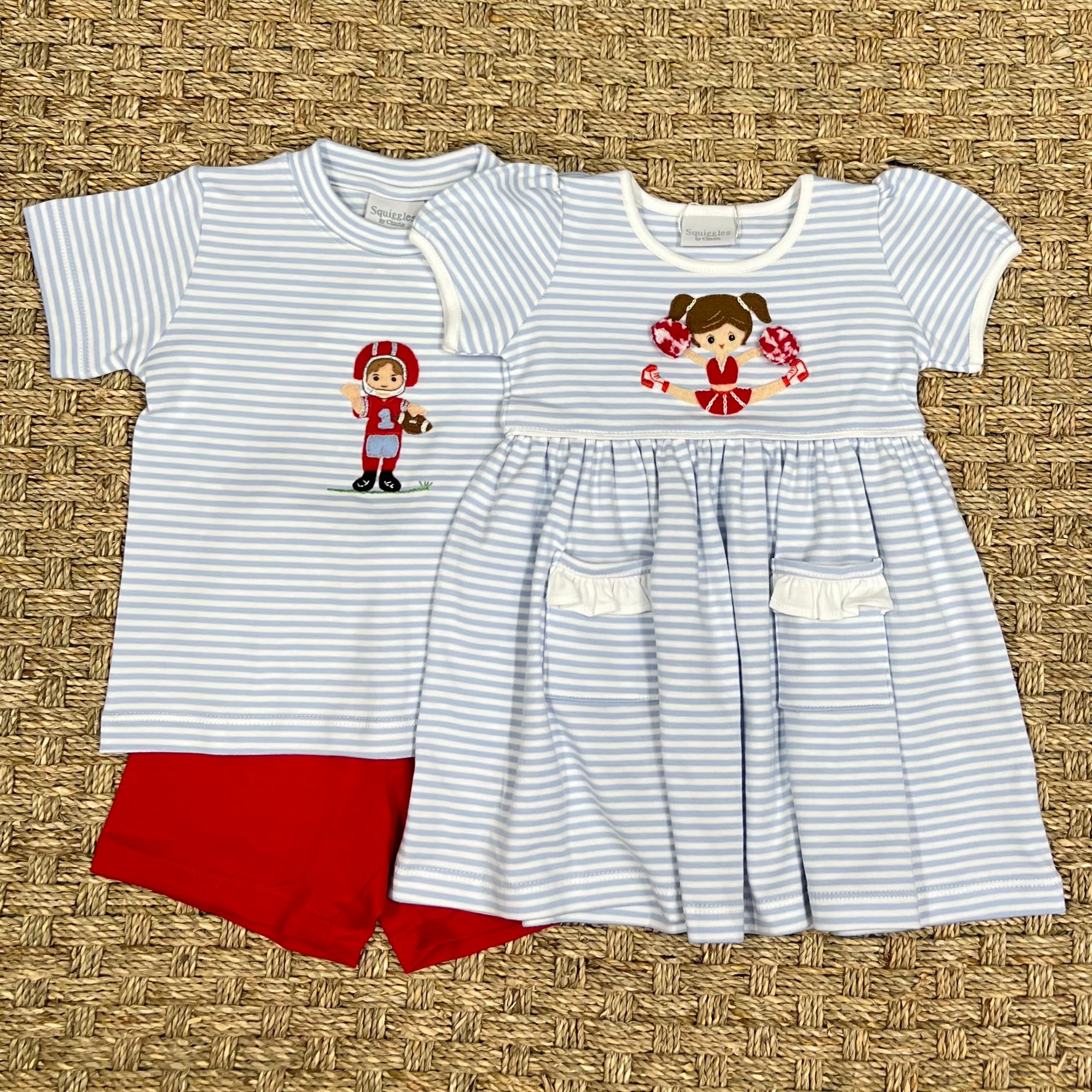 Squiggles Cheerleader Popover Dress, Ole Miss