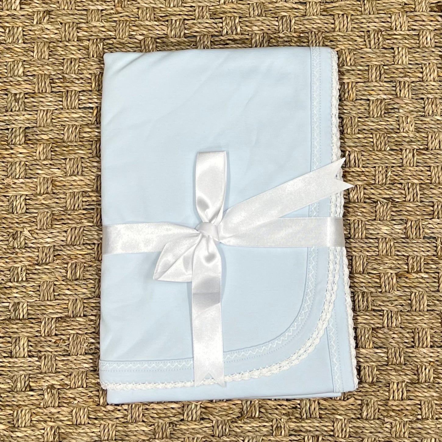 Squiggles Colored Blanket with White Trim