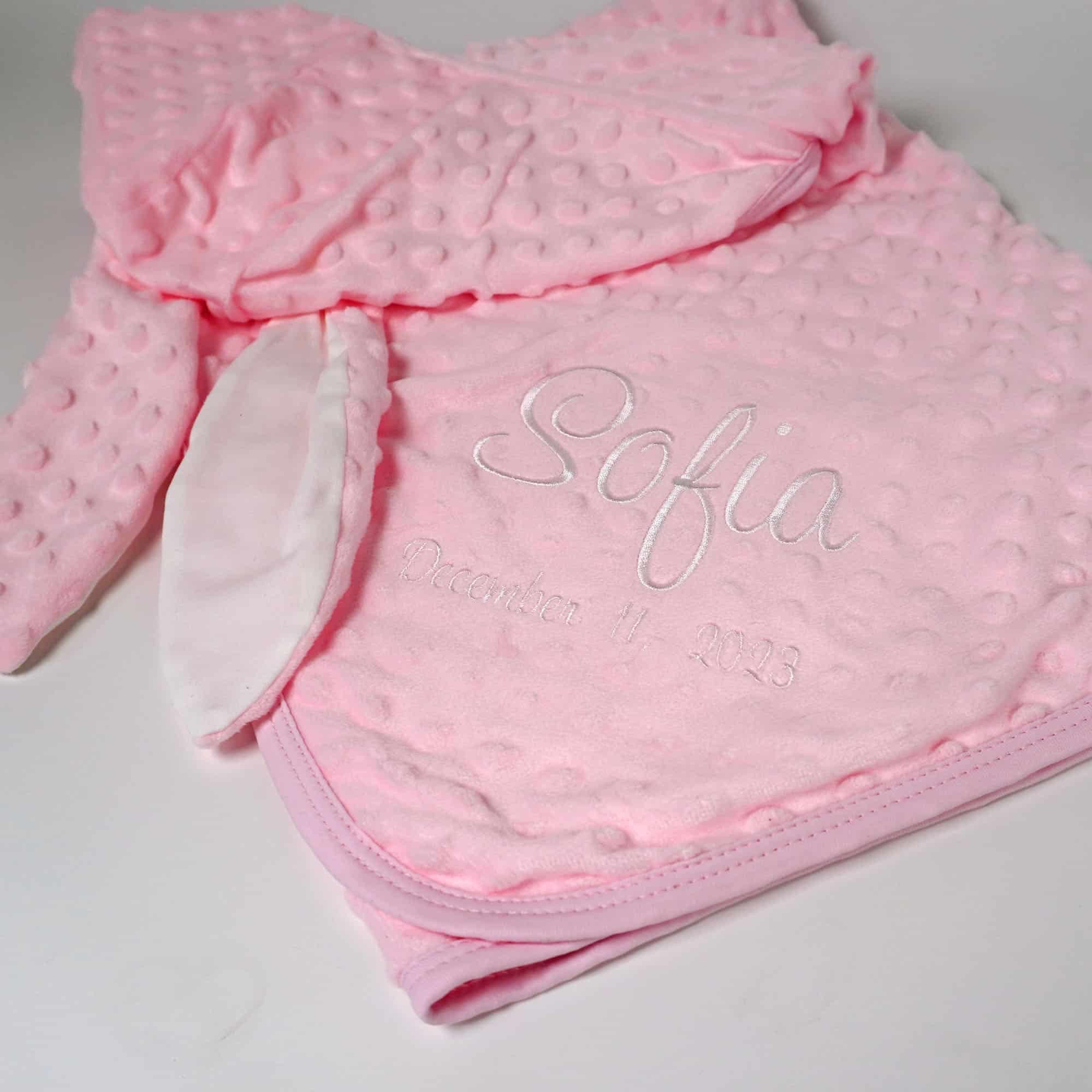 Marcela Minky Pima Hooded Bunny Ears Baby Blanket