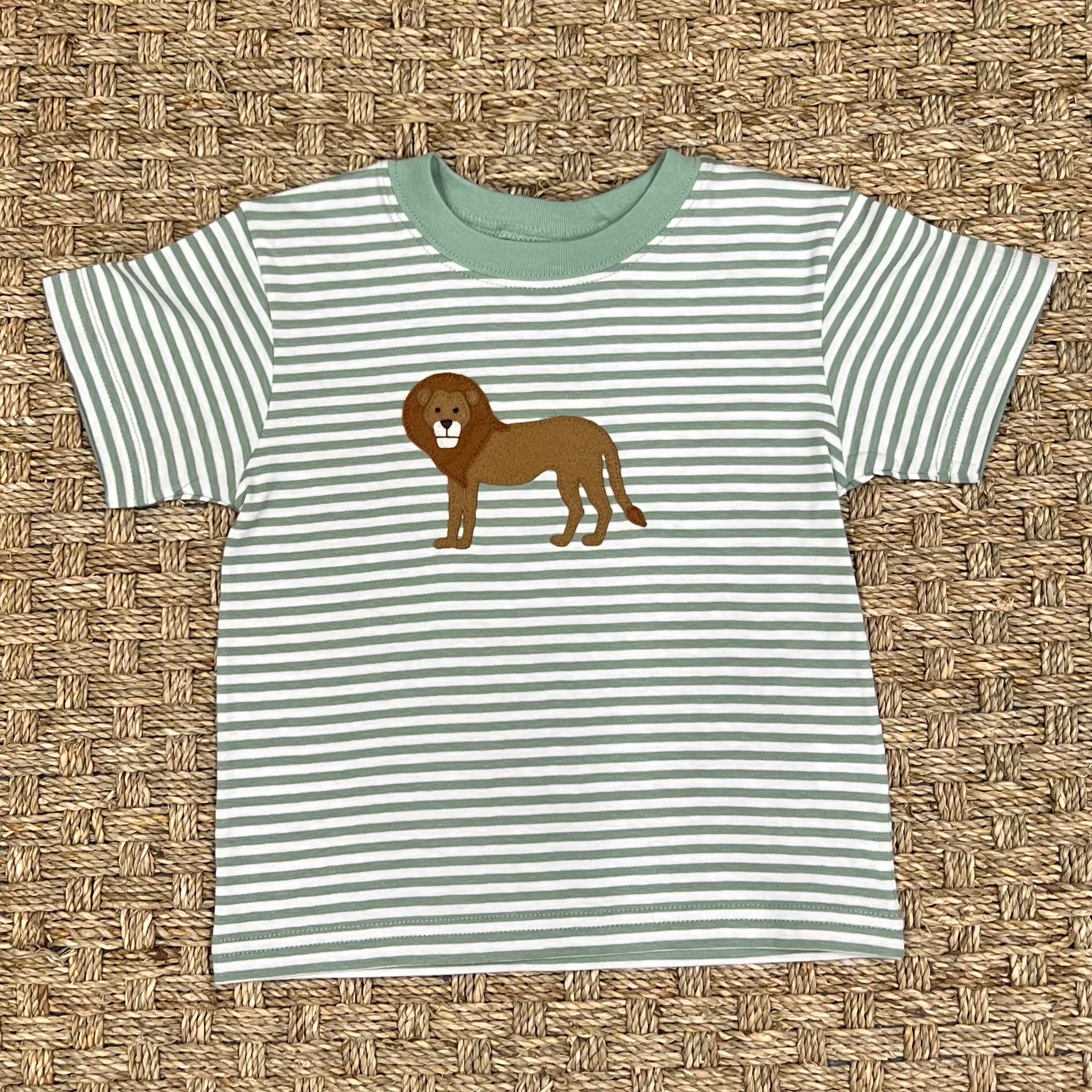 Luigi Tee, Lion on Medium Ambrosia Stripe