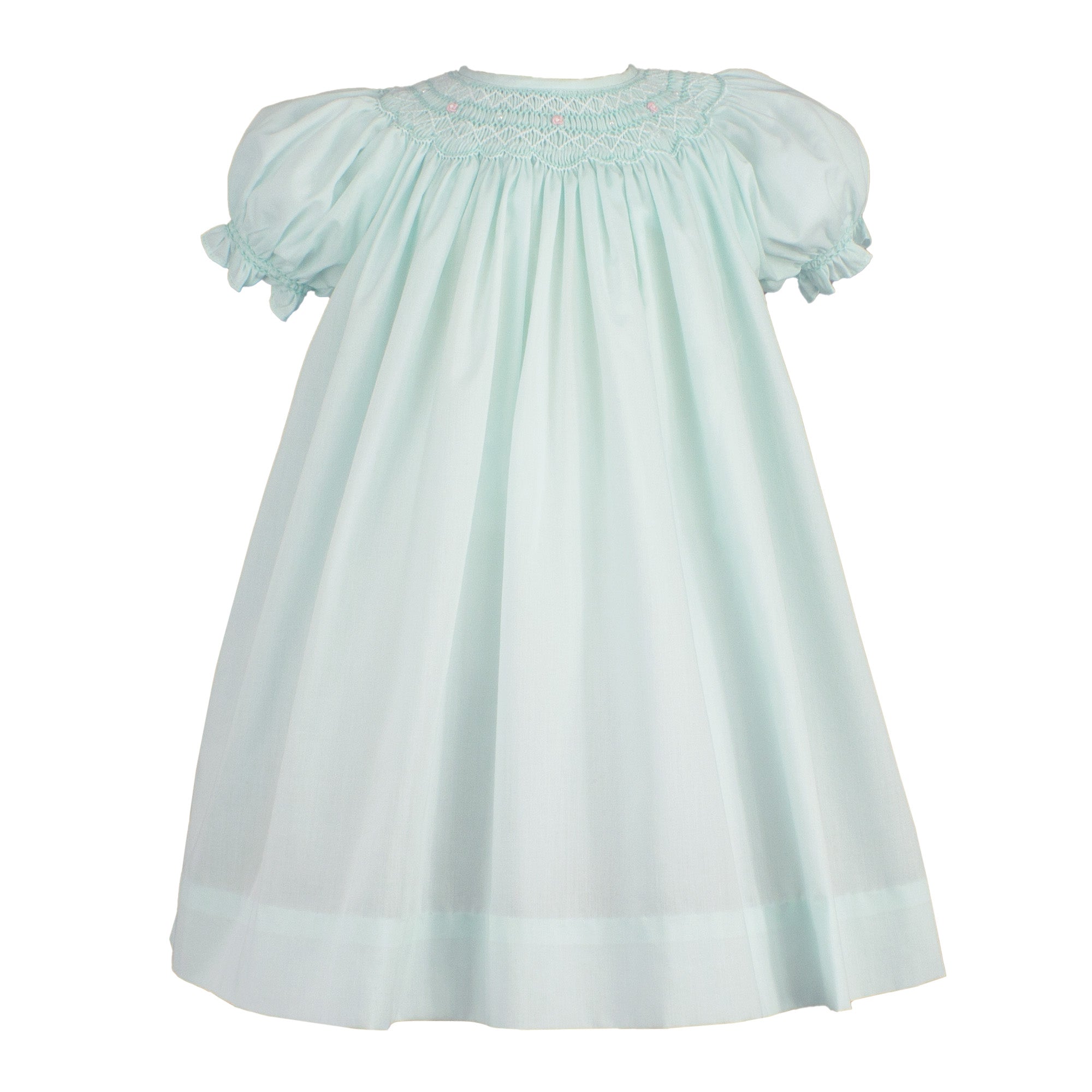 Petit Ami Bishop Gown with Smocking and Pearls