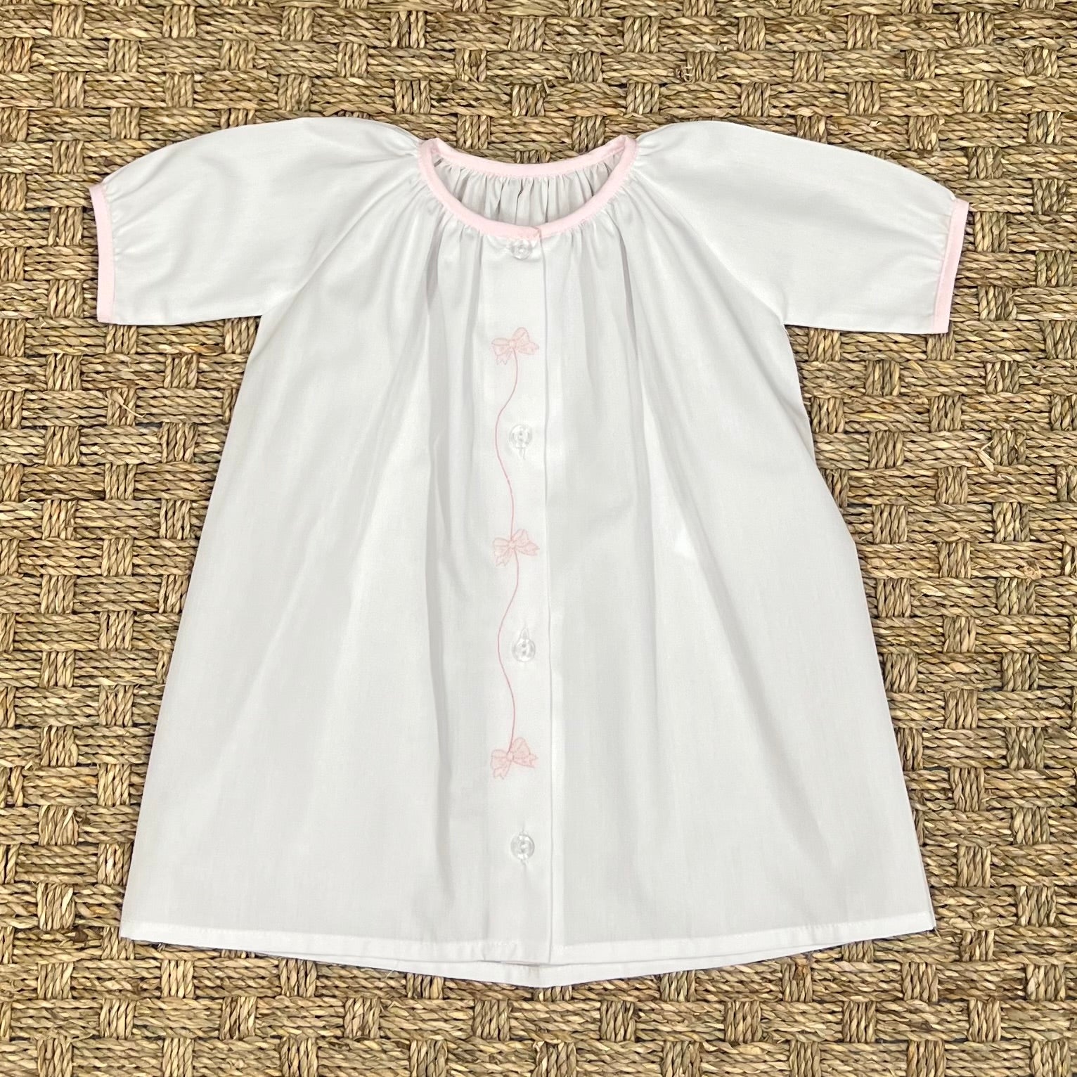 Auraluz Daygown with Pink Bow String Embroidery