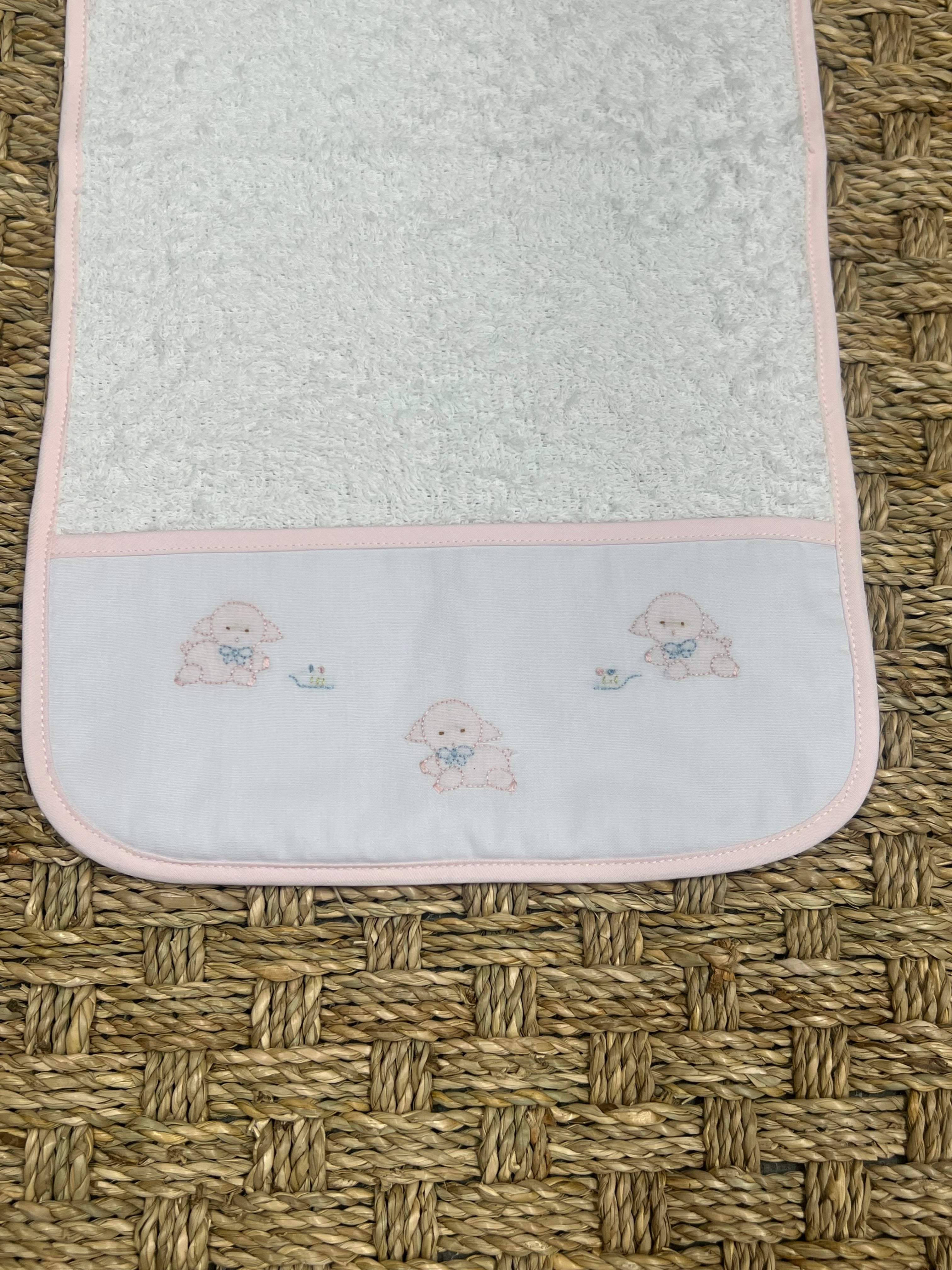 Auraluz Tiny Lambs Terry Cloth Burp Cloth