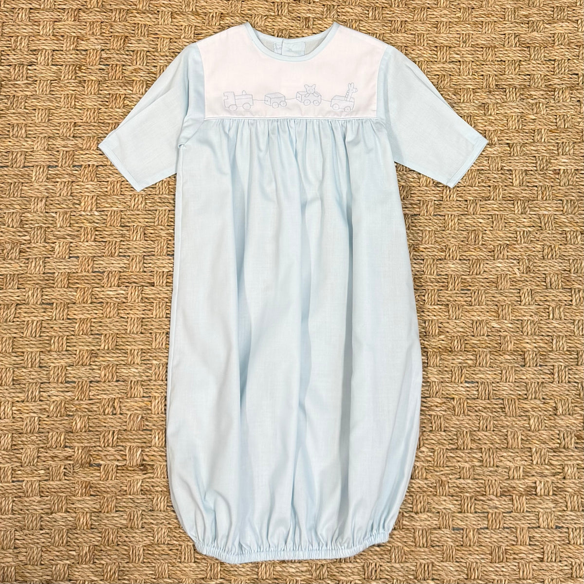 Auraluz Blue Saque with Wagon Embroidery