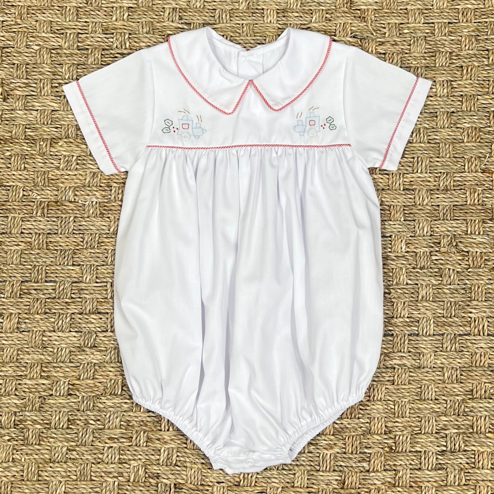 Auraluz Bubble with Red Check Christmas Train Embroidery