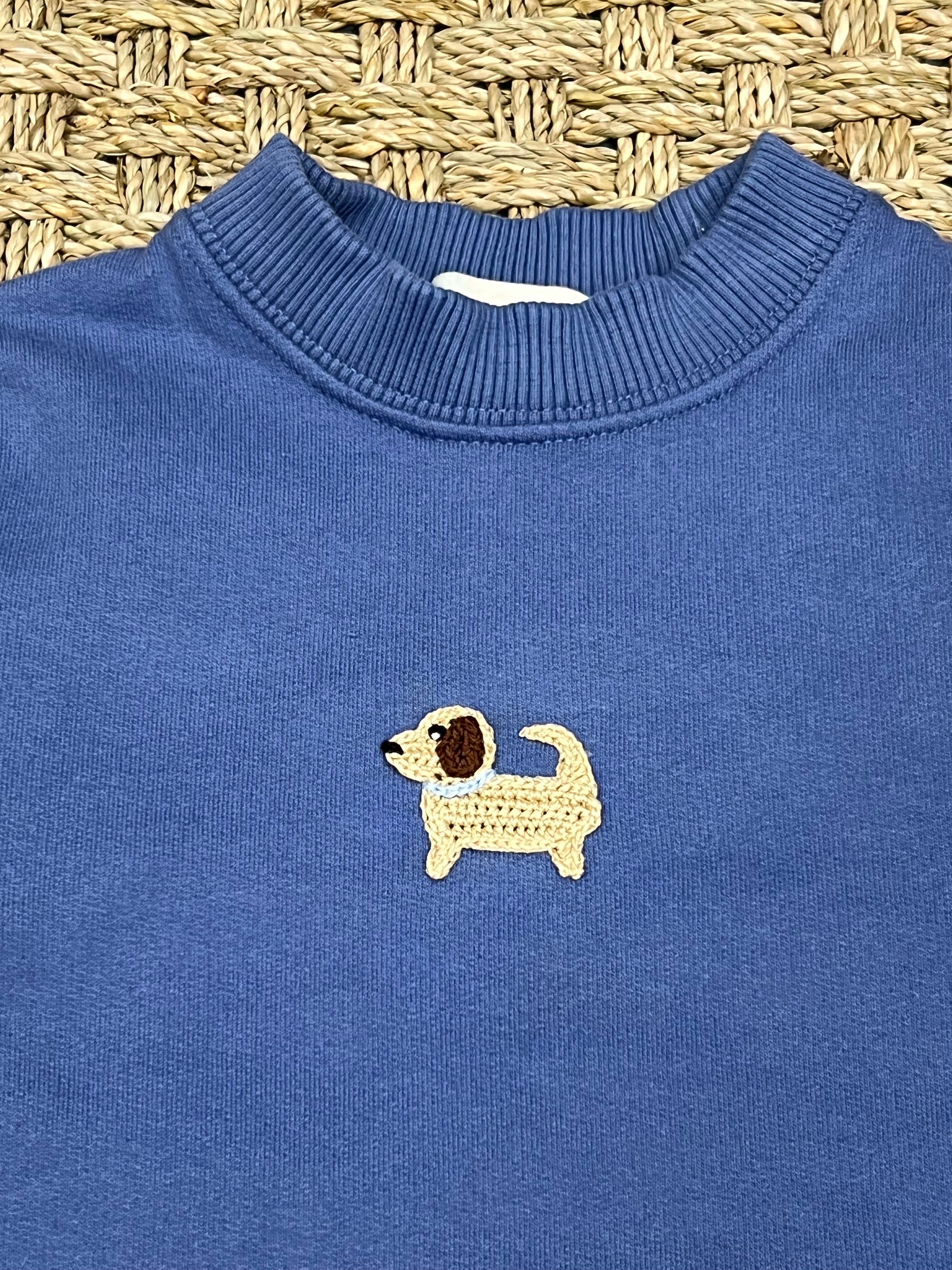 Luigi Sweatshirt, Puppy on New Steel Blue