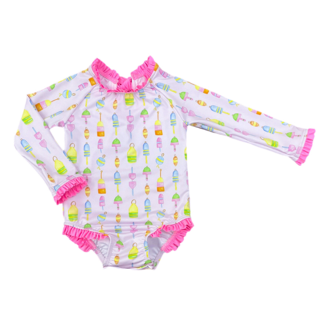 James & Lottie Leighton One Piece Rash Guard, Reel Fun