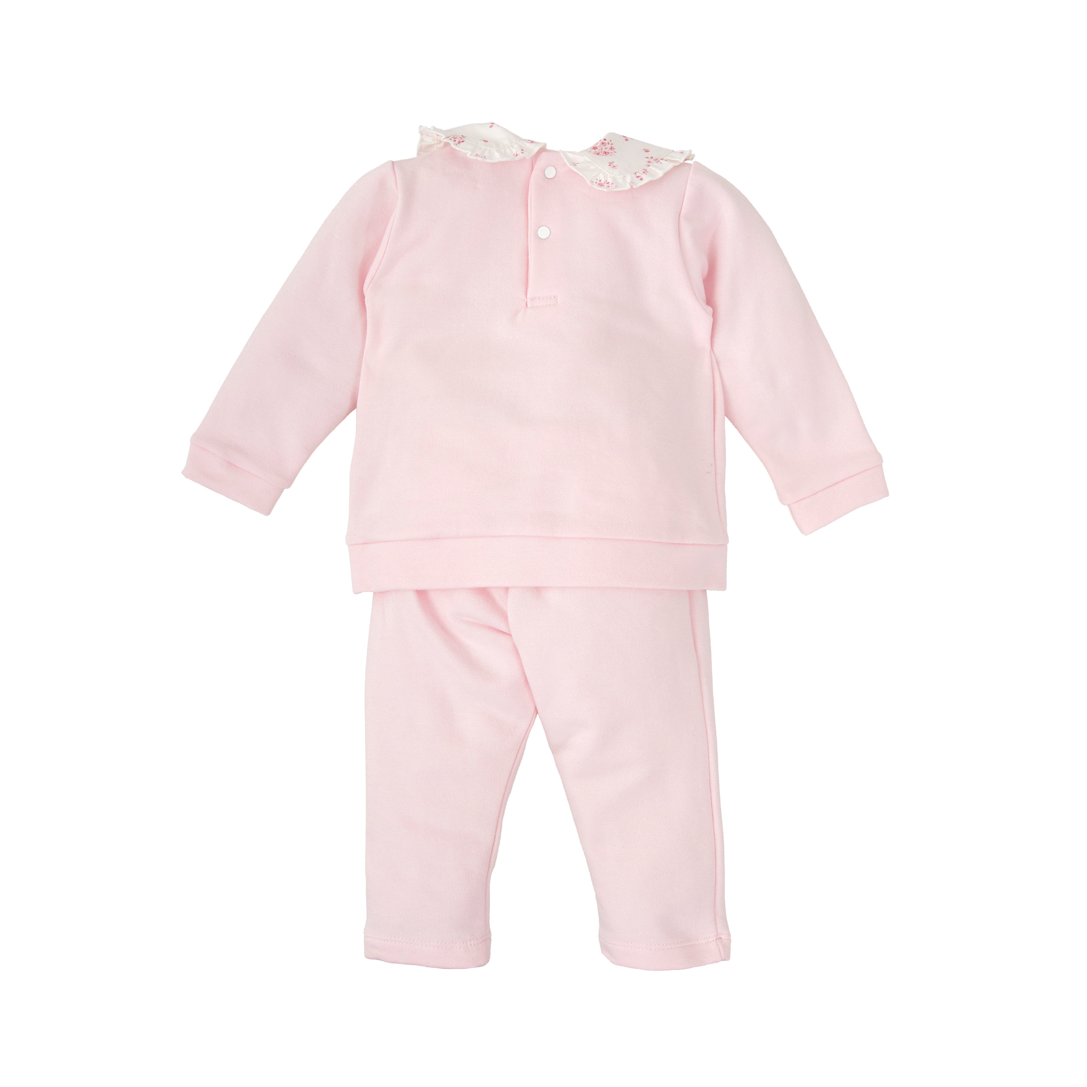Babidu Pink Floral Print Cotton Tracksuit