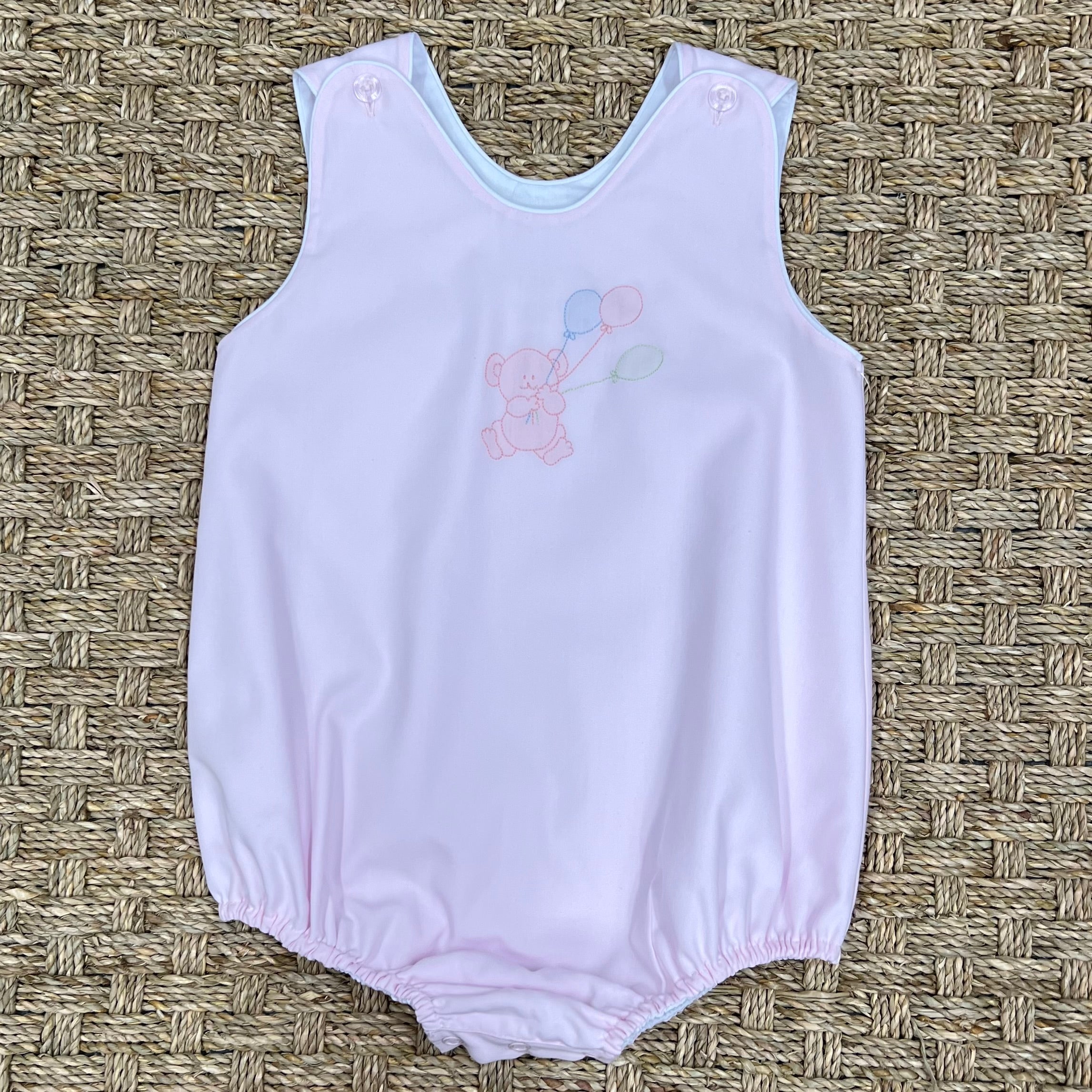 Auraluz Pink Sleeveless Bubble with Teddy Balloon Embroidery