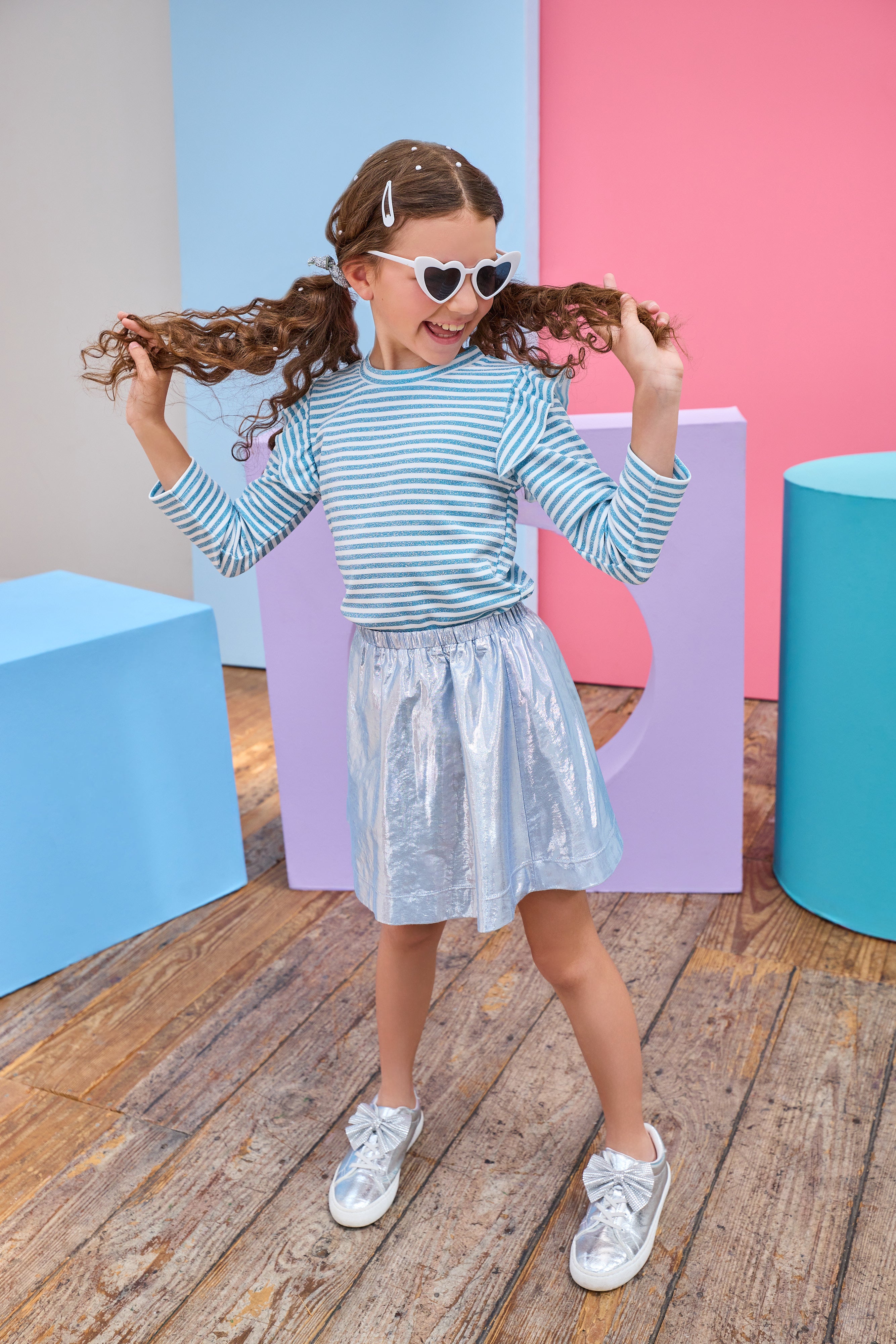 Bisby Circle Skort, Icicle Metallic