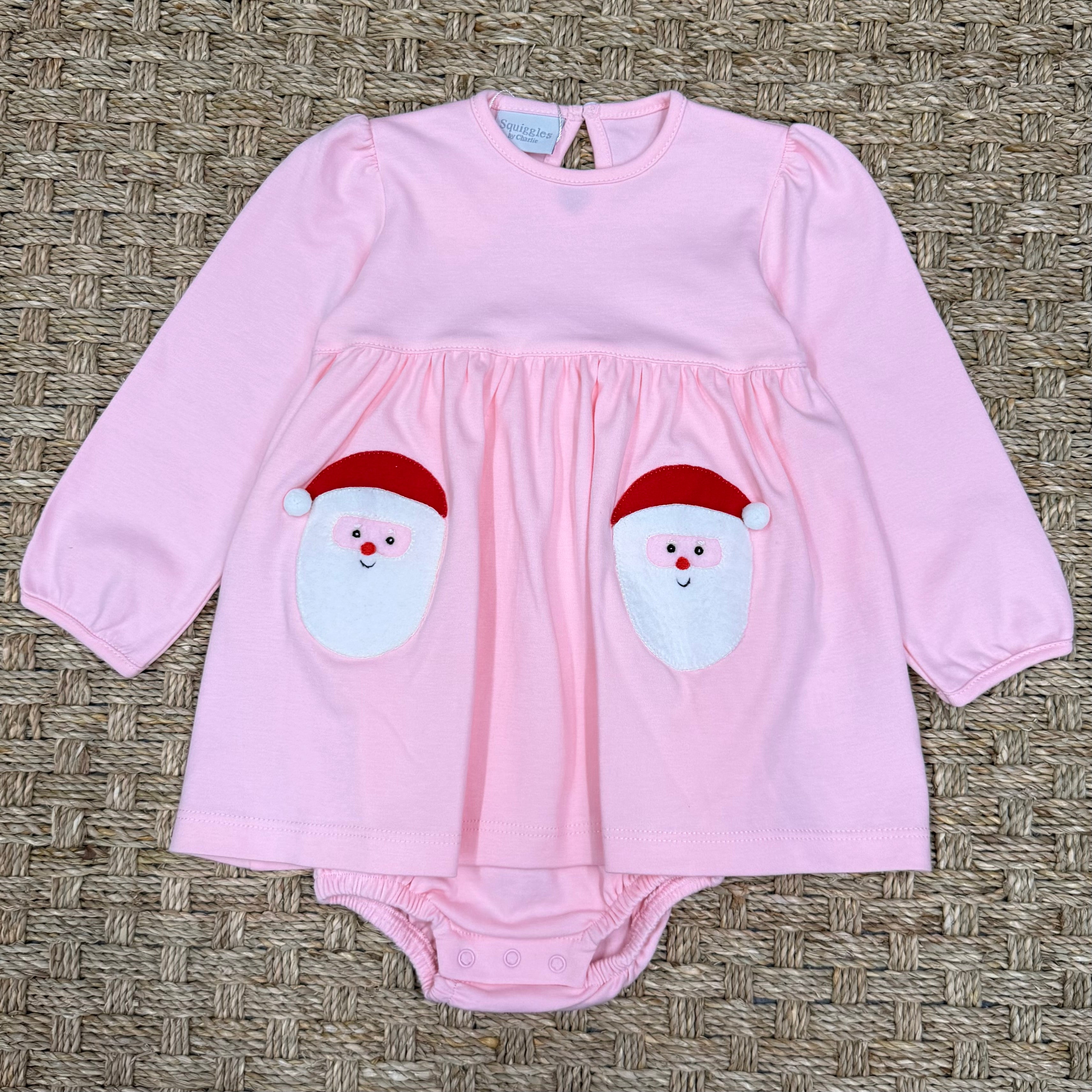 Squiggles Sherpa Santa Pocket Onesie Dress