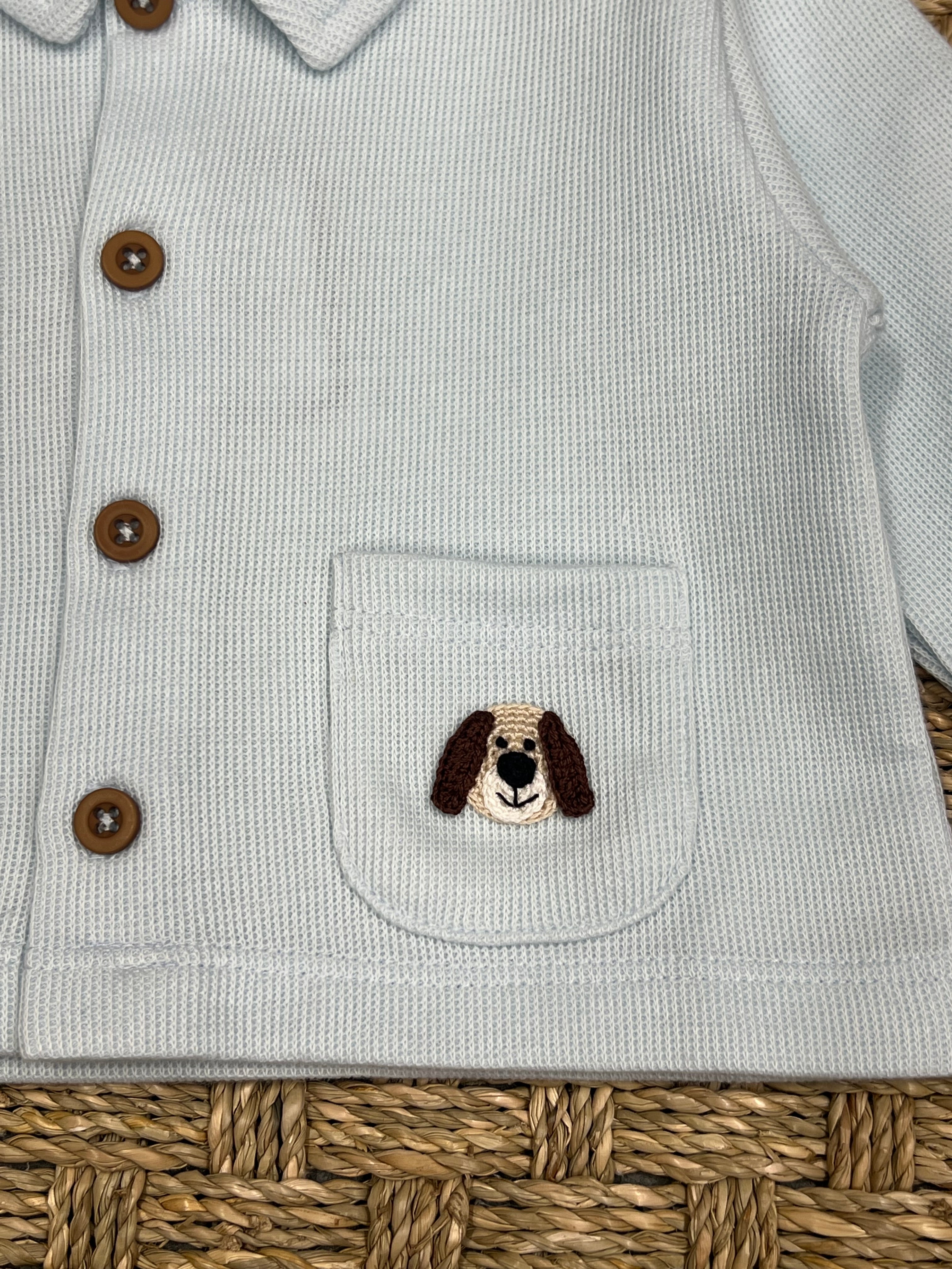 Marcela Pima Cotton Knit Cardigan, Dog