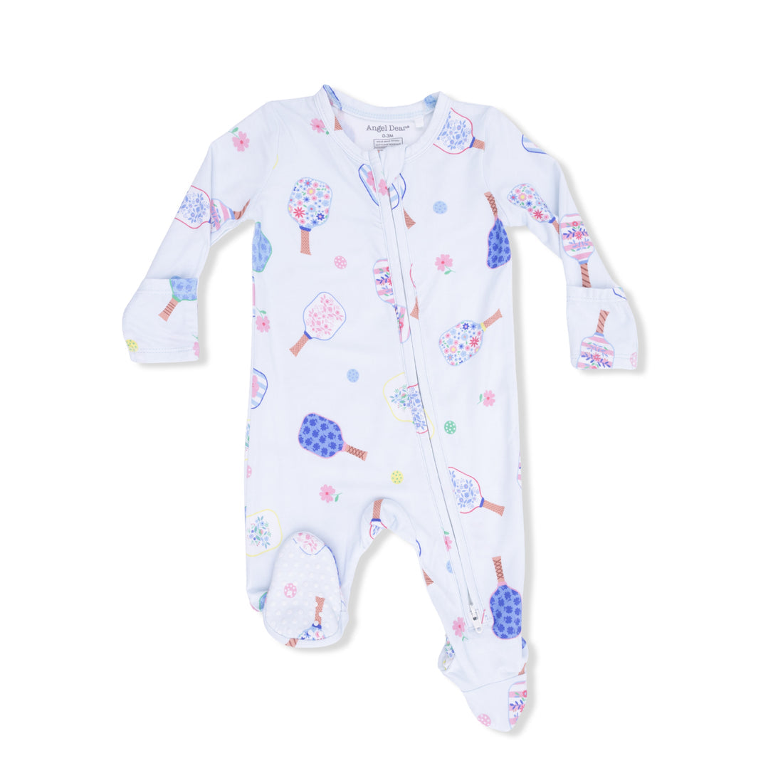 Angel Dear Floral Pickleball - 2 Way Zipper Footie