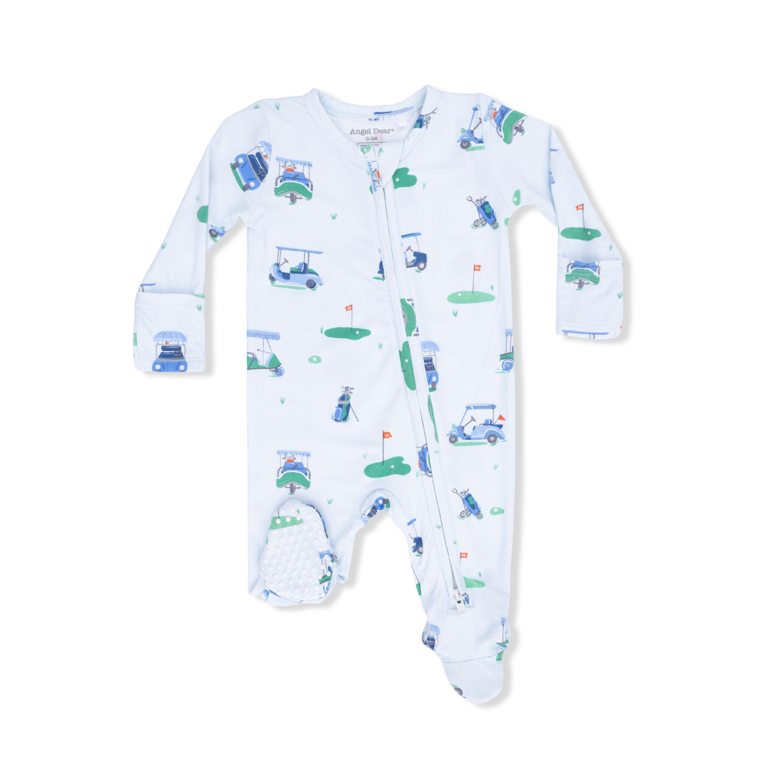 Angel Dear Vintage Golf Carts Blue - 2 Way Zipper Footie