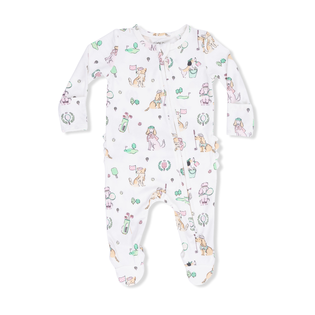 Angel Dear Country Club Dogs Neutral 2 Way Zipper Footie