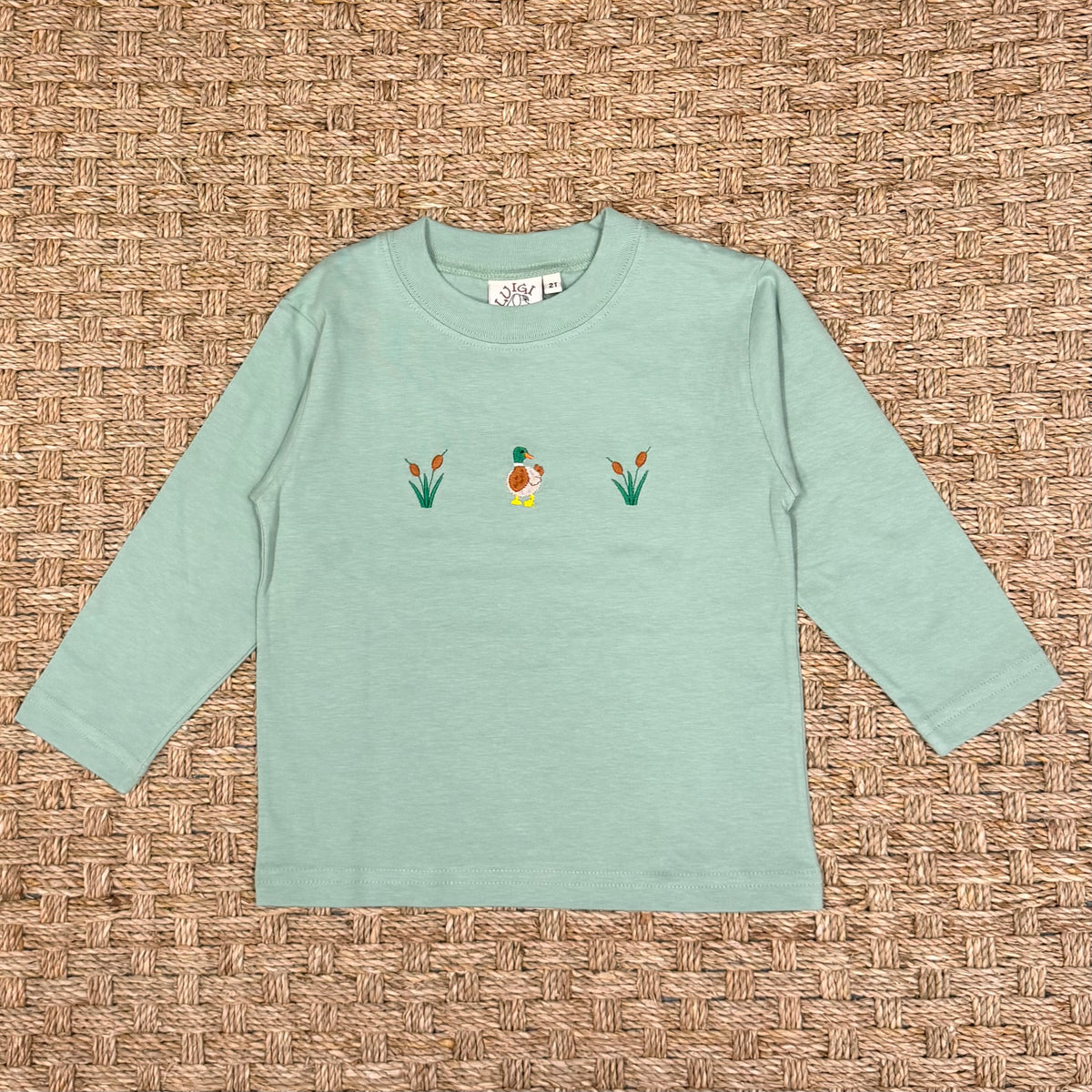 Luigi Tee, Cattails & Duck on Sage