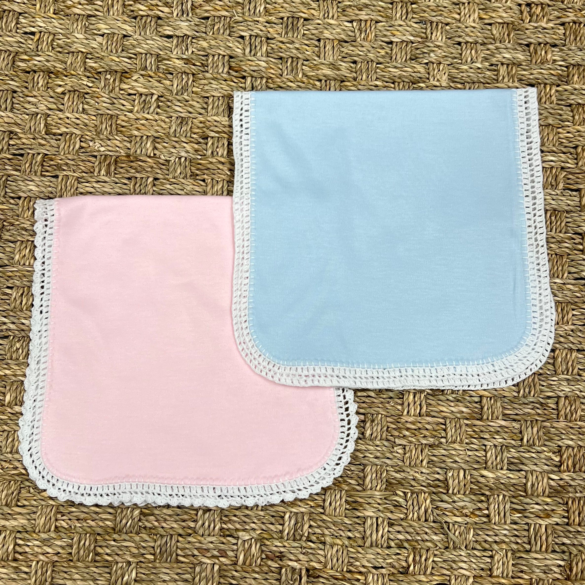 Auraluz Knit Burp Cloth with Picot Trim