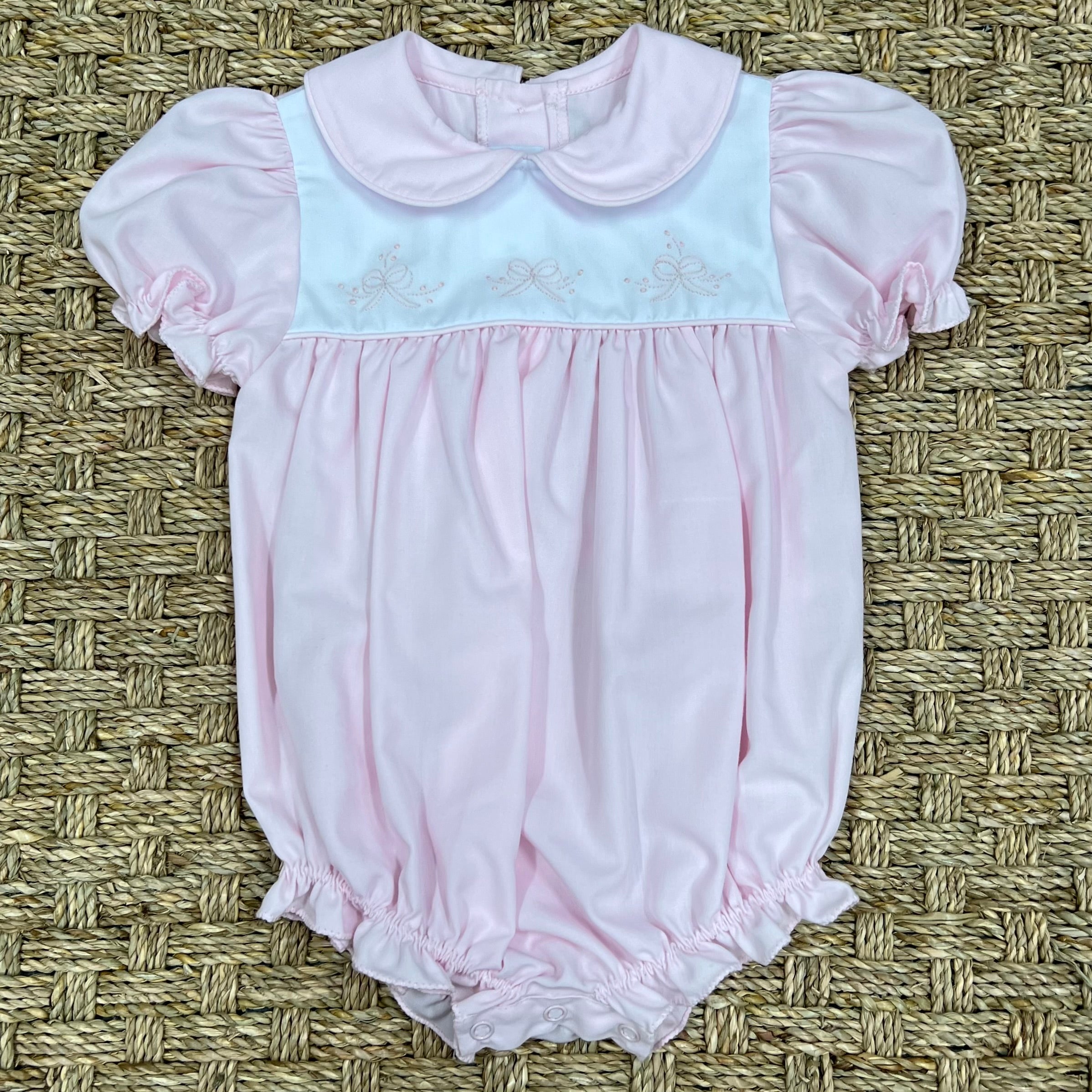 Auraluz Pink Bubble with Bow with Leaves Embroidery