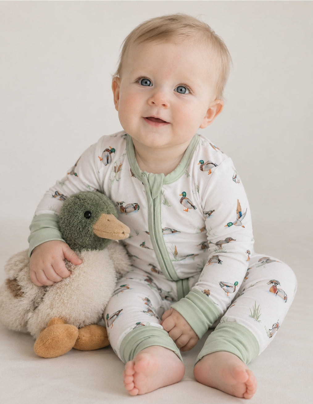 Little Labels Field & Feather Zip Jammies