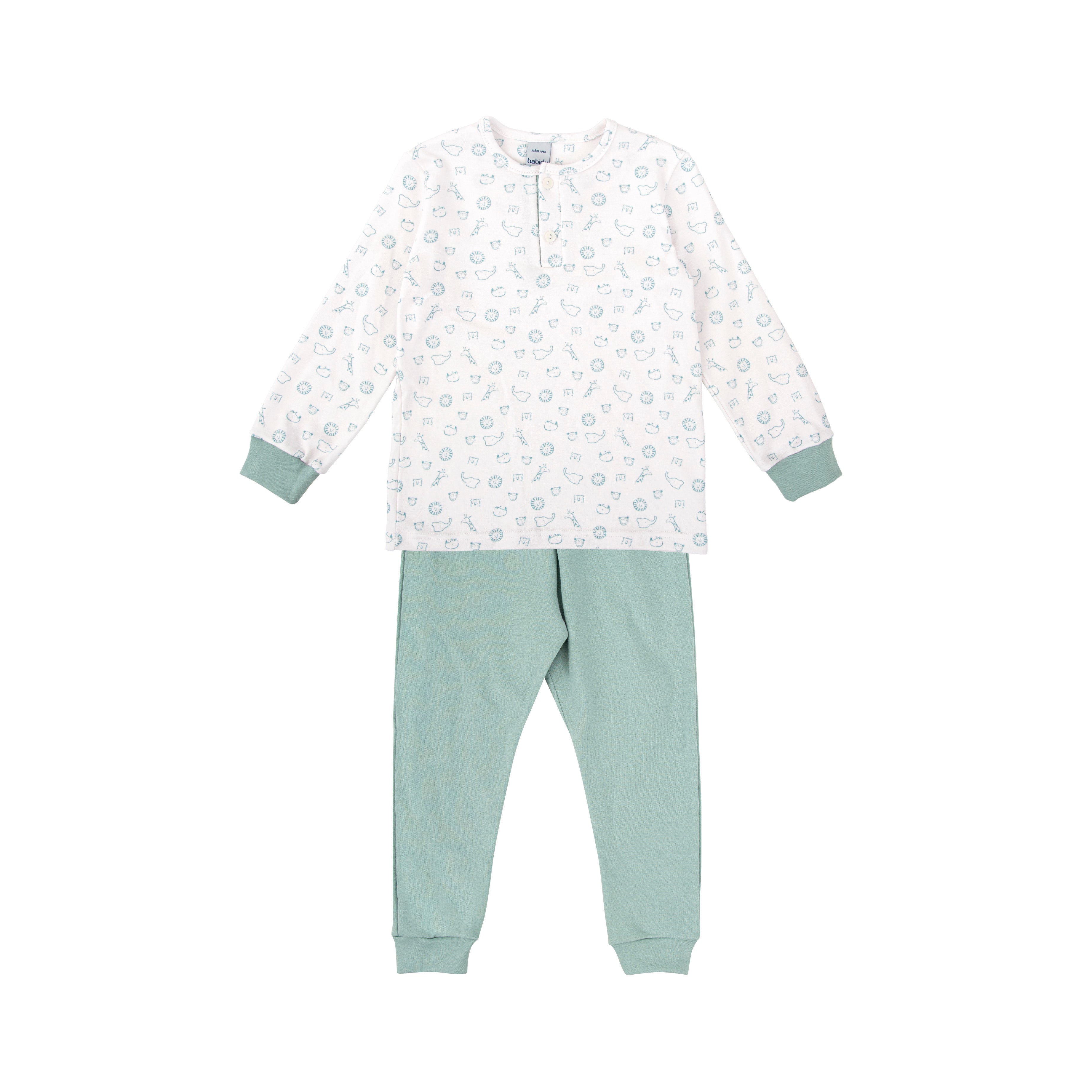Babidu Slate Green Safari Print Pant Set