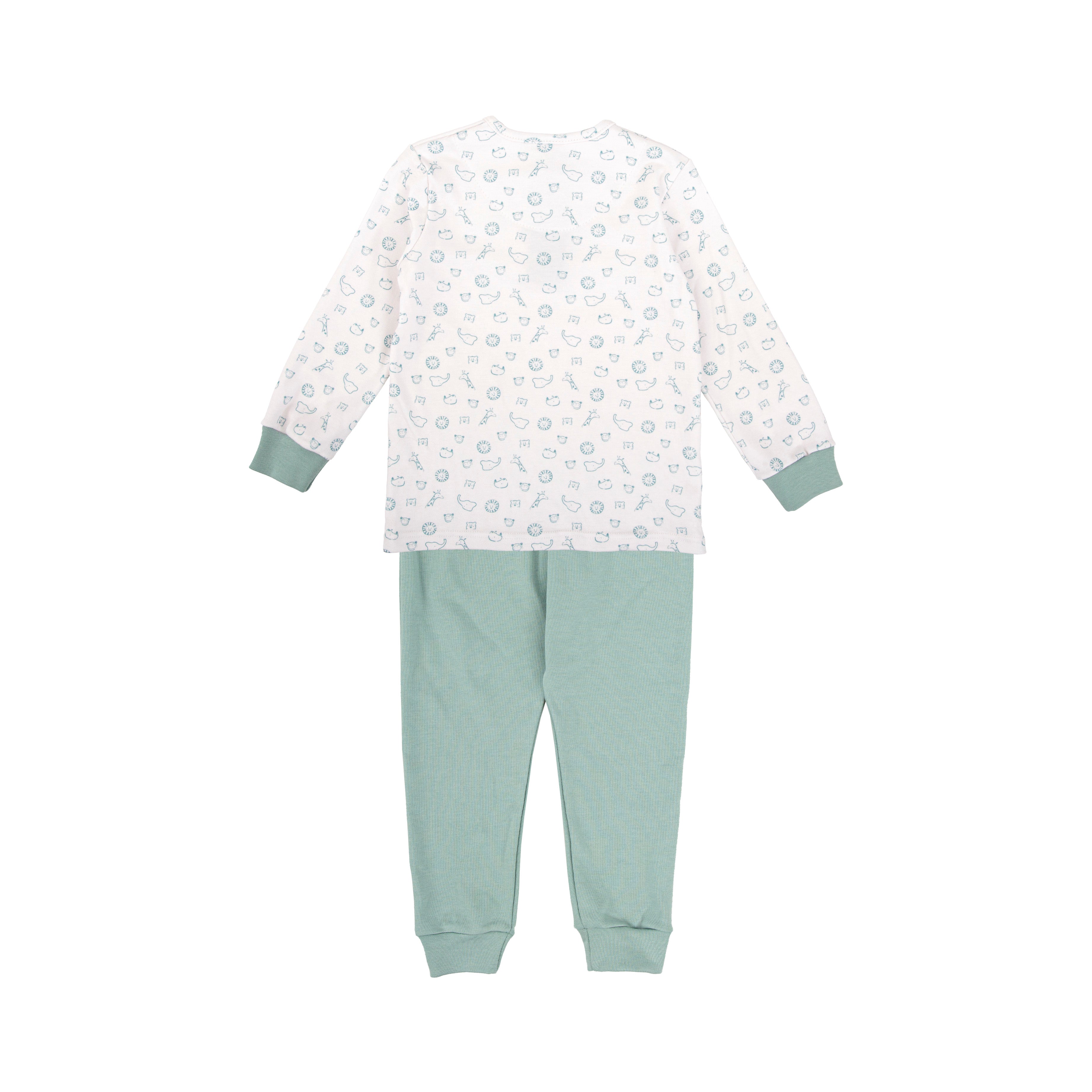 Babidu Slate Green Safari Print Pant Set