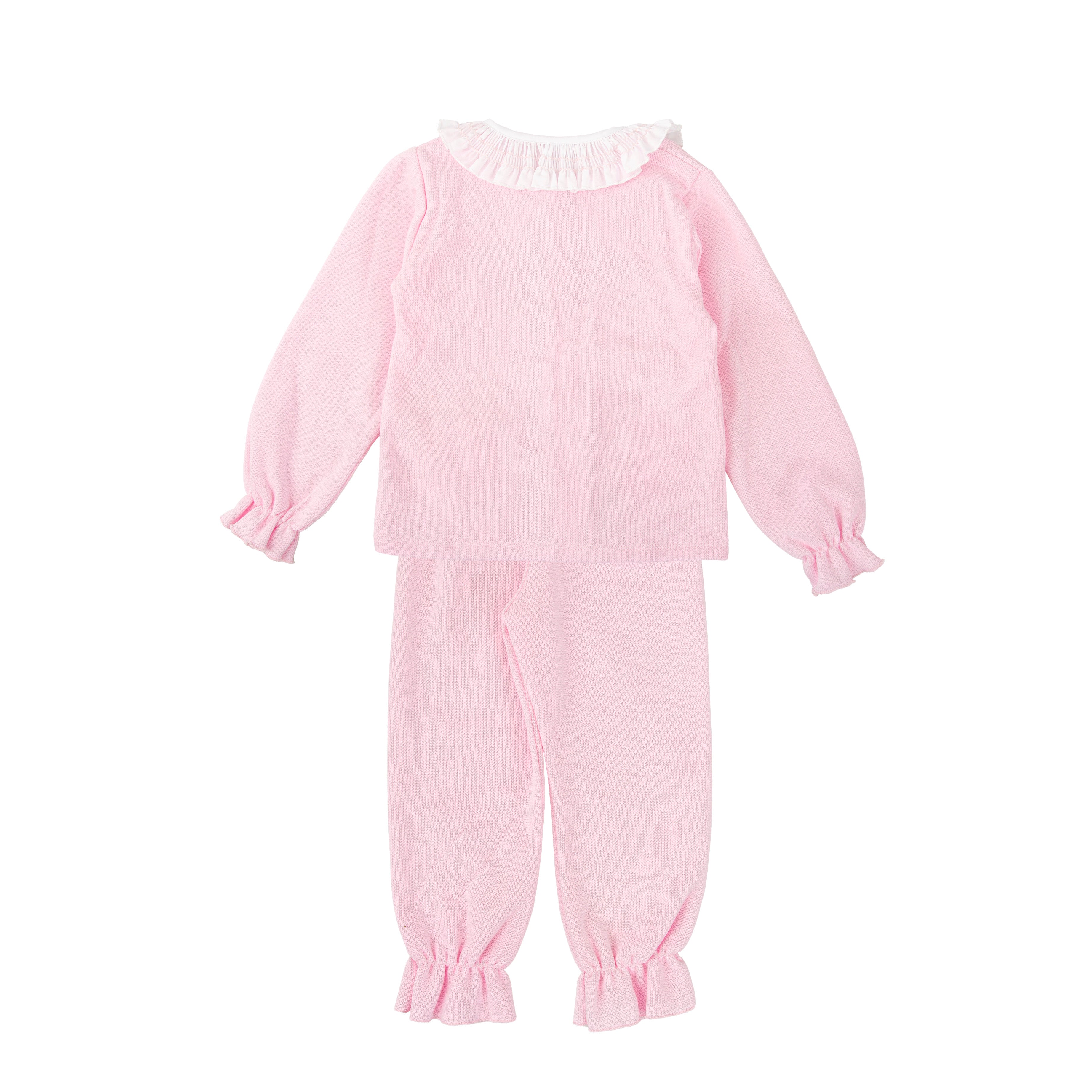 Babidu Pink Ruffle Neck Sweater Set
