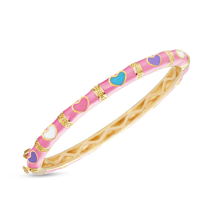 Lily Nily Bamboo Heart Bangle, Pink