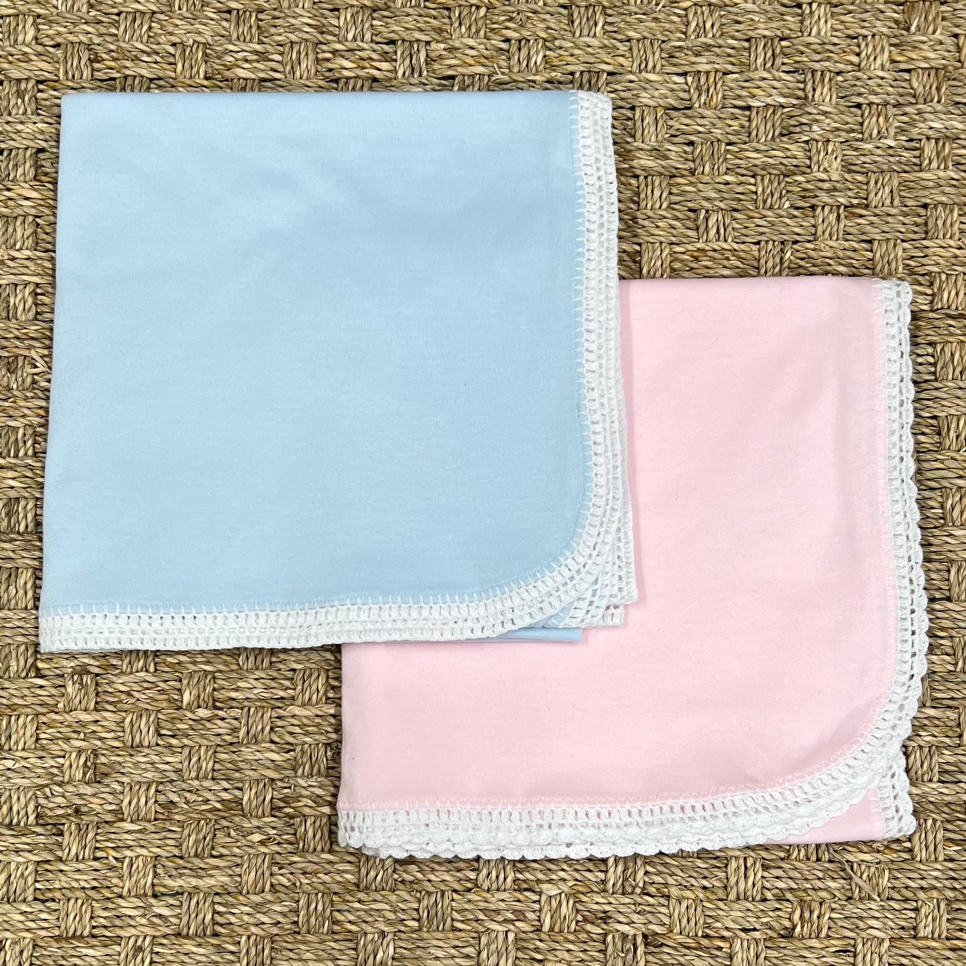 Auraluz Knit Blanket with Picot Trim