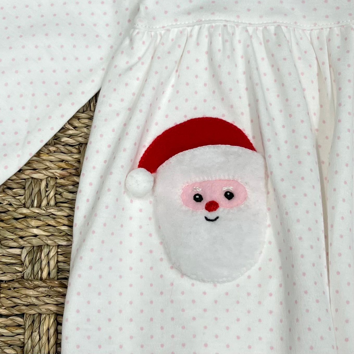 Squiggles Sherpa Santa Pockets Onesie Dress