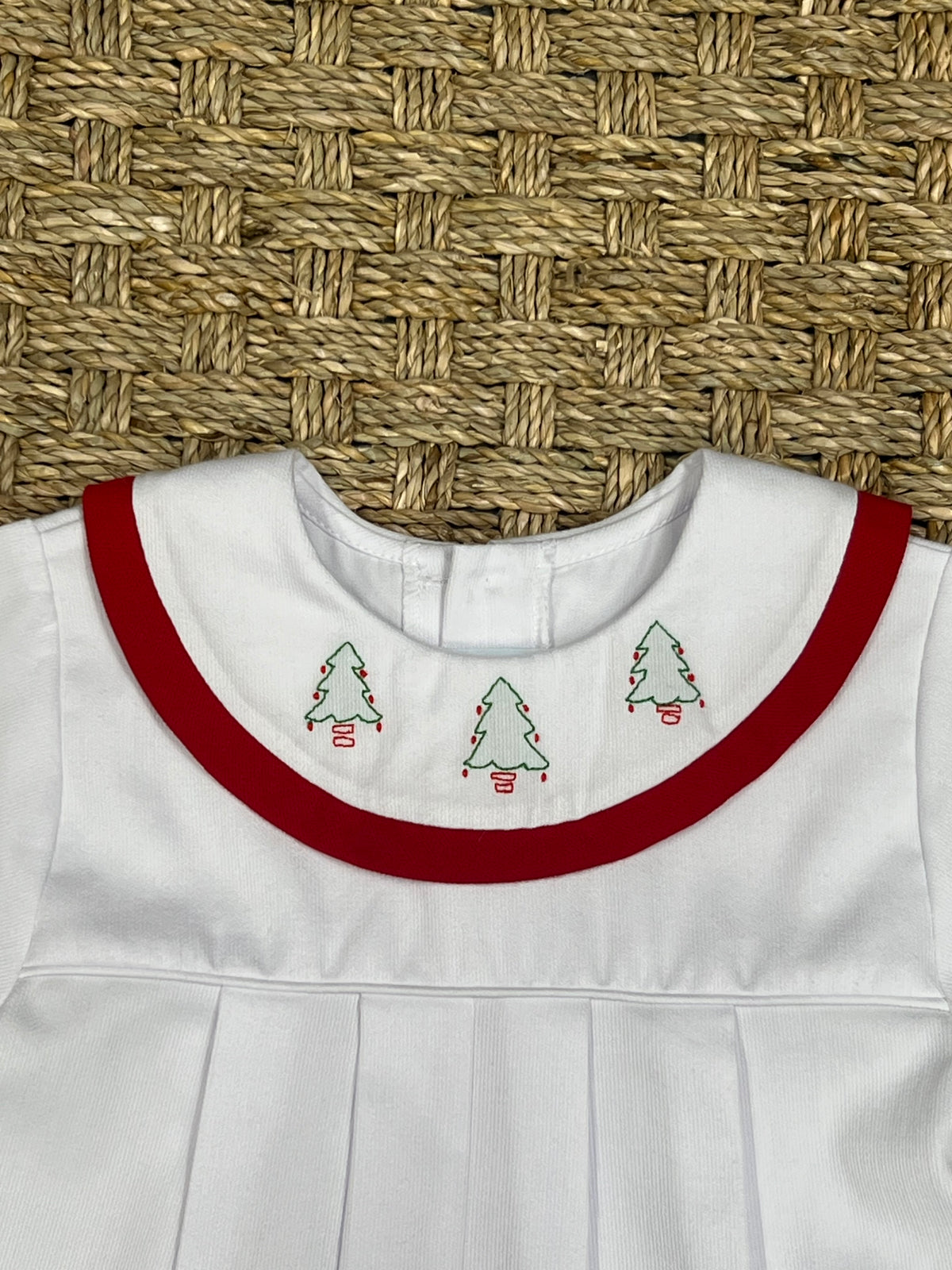 Auraluz White Knit Longall with Red Holly Embroidery