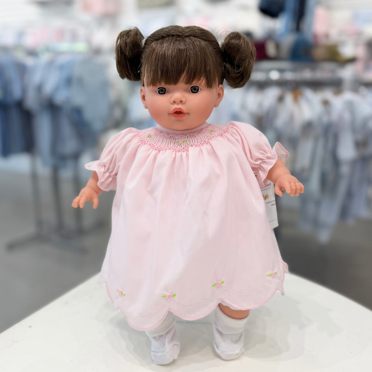 Rosalina Sarah Brunette Doll with Pink Roselle Bishop