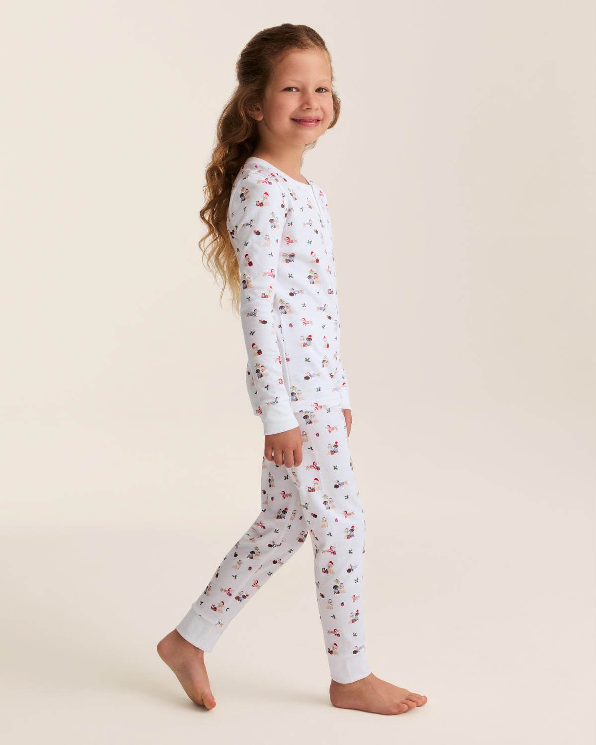 Petite Plume Pima Snug Fit Pajama Set, Woof de Noel