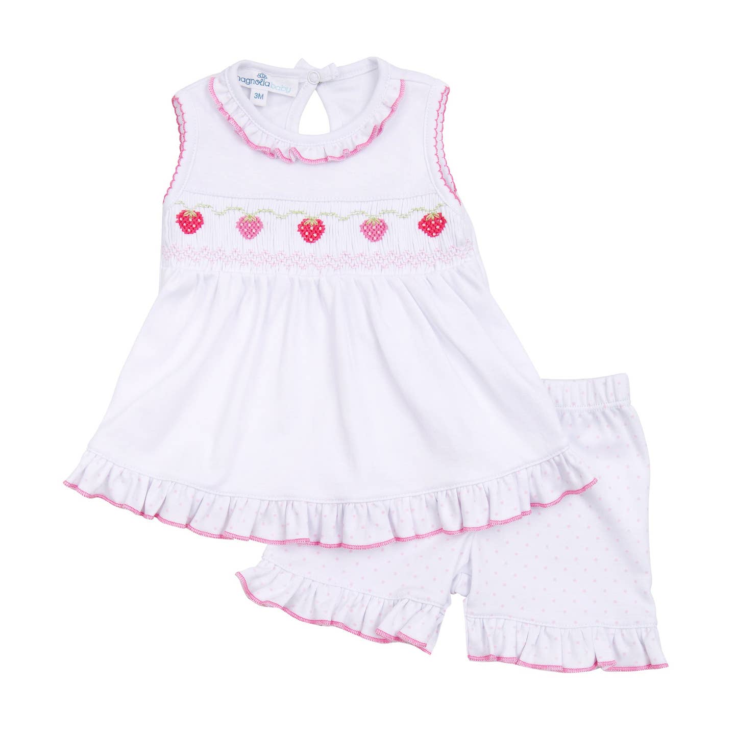 Magnolia Baby Strawberry Patch Smocked Short Set