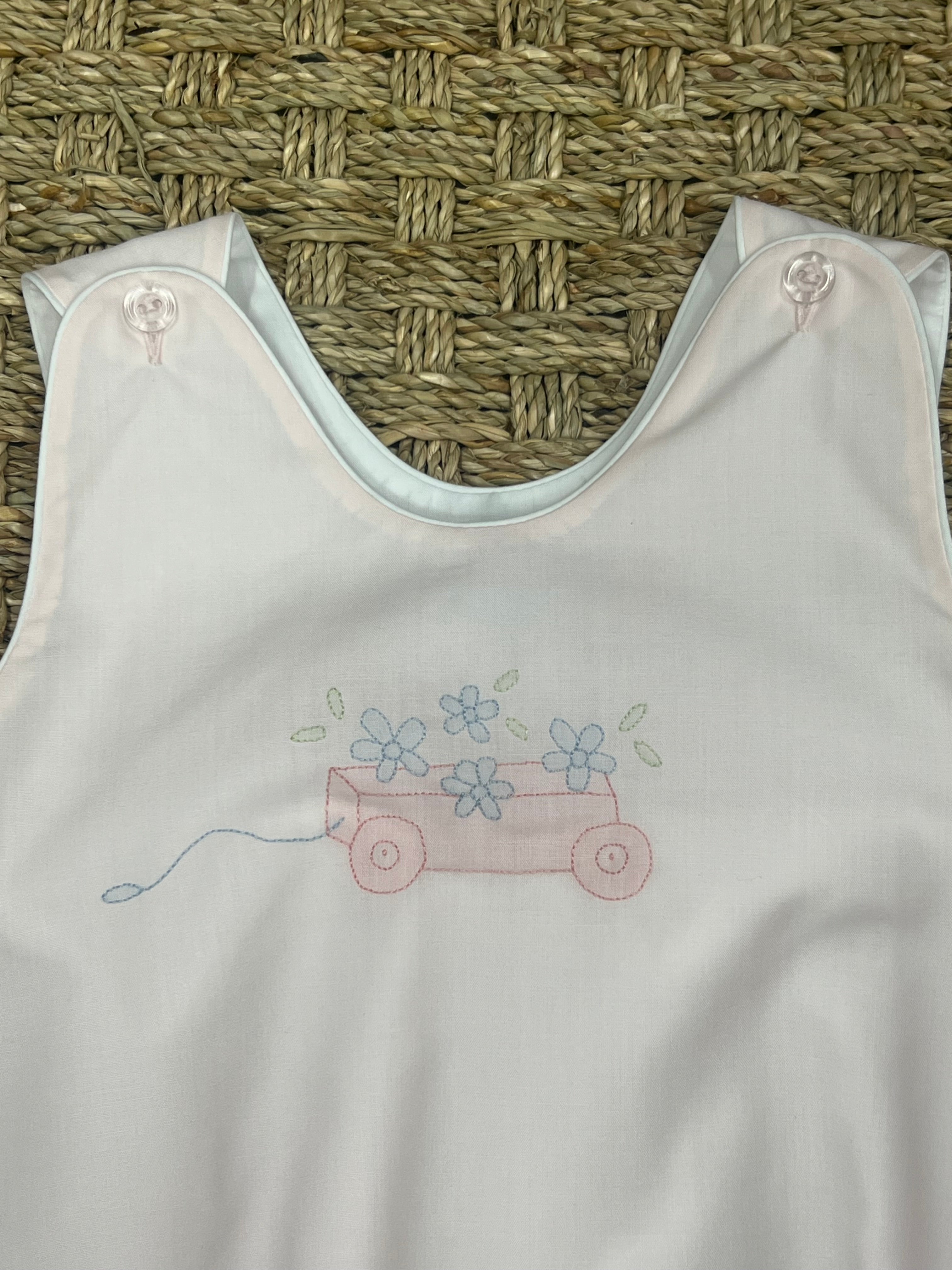 Auraluz Sleeveless Bubble, Pink with Wagon and Flowers