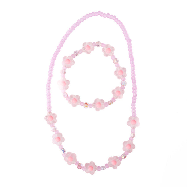 Creative Education Pink Crystal Blooms Necklace & Bracelet